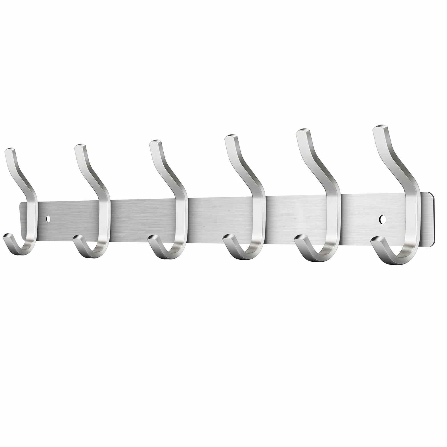 Appendiabiti da Parete in Acciaio Inox Moderno 6 Ganci Argento