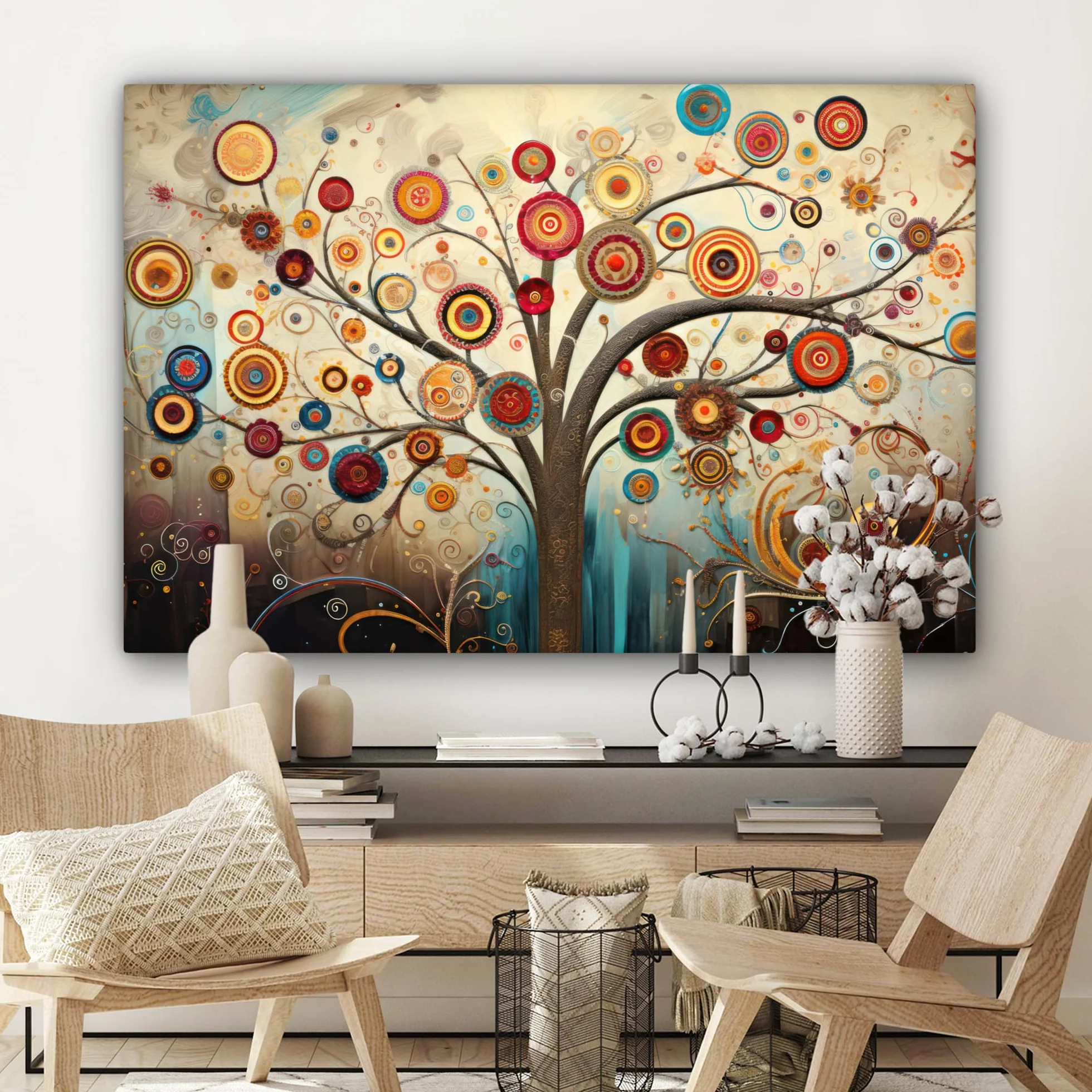 MuchoWow Quadro Albero della Vita 120x80 cm Decorazione Parete Moderna Soggiorno Camera da Letto