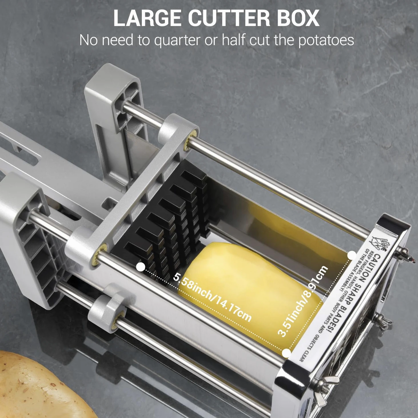 Sopito Taglia Patate a Bastoncino con Lame de 6, 9, 12 mm e 8 Tagli a Cuneo per Uso Domestico e Commerciale