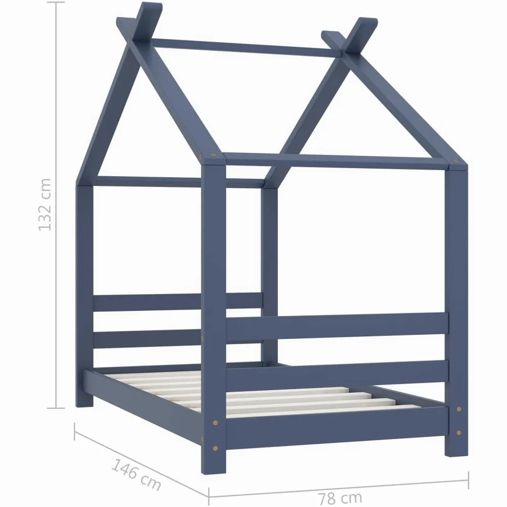 Struttura per letto per bambini in legno di pino massiccio, 70 x 140 cm, con vano portaoggetti, convertibile, regolabile in altezza, con protezione anticaduta, ideale come letto da gioco