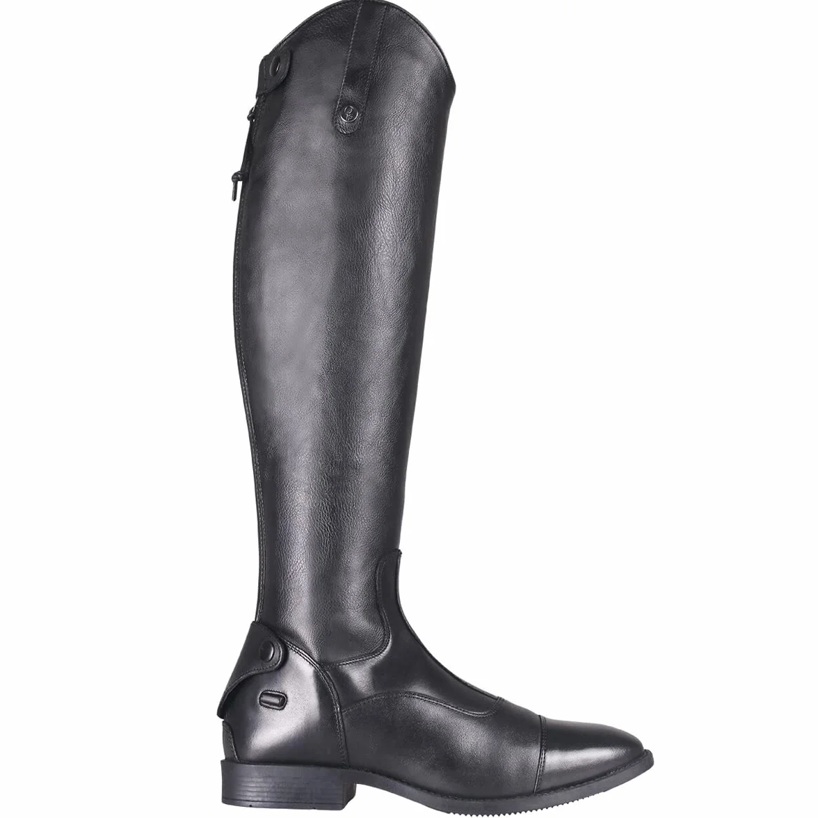 Stivali da equitazione QHP Hugo in pelle bovina/poliuretano nero taglia 42-46