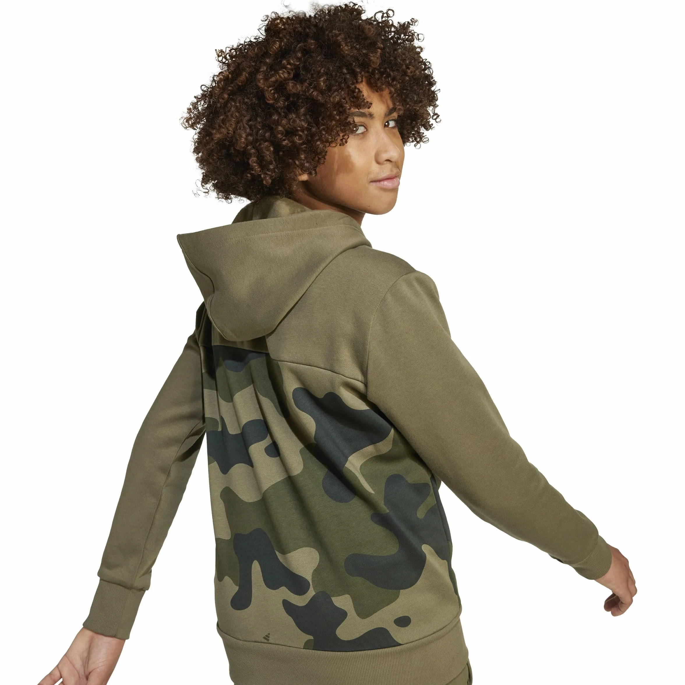 adidas Felpa con Cappuccio Bambini Essentials Stagionale Pile Camo
