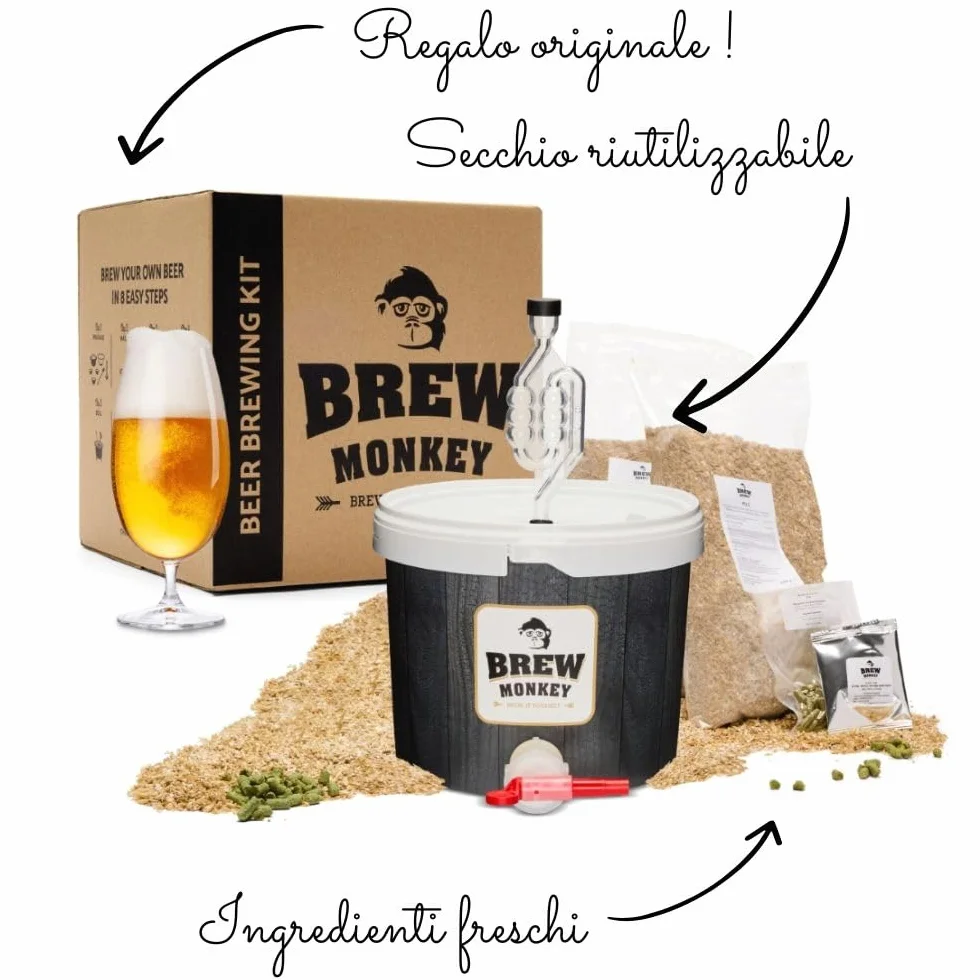 Brew Monkey® Kit Per Fare La Birra Bionda 5 L 6,4% VOL. Produzione Di Birra A Casa