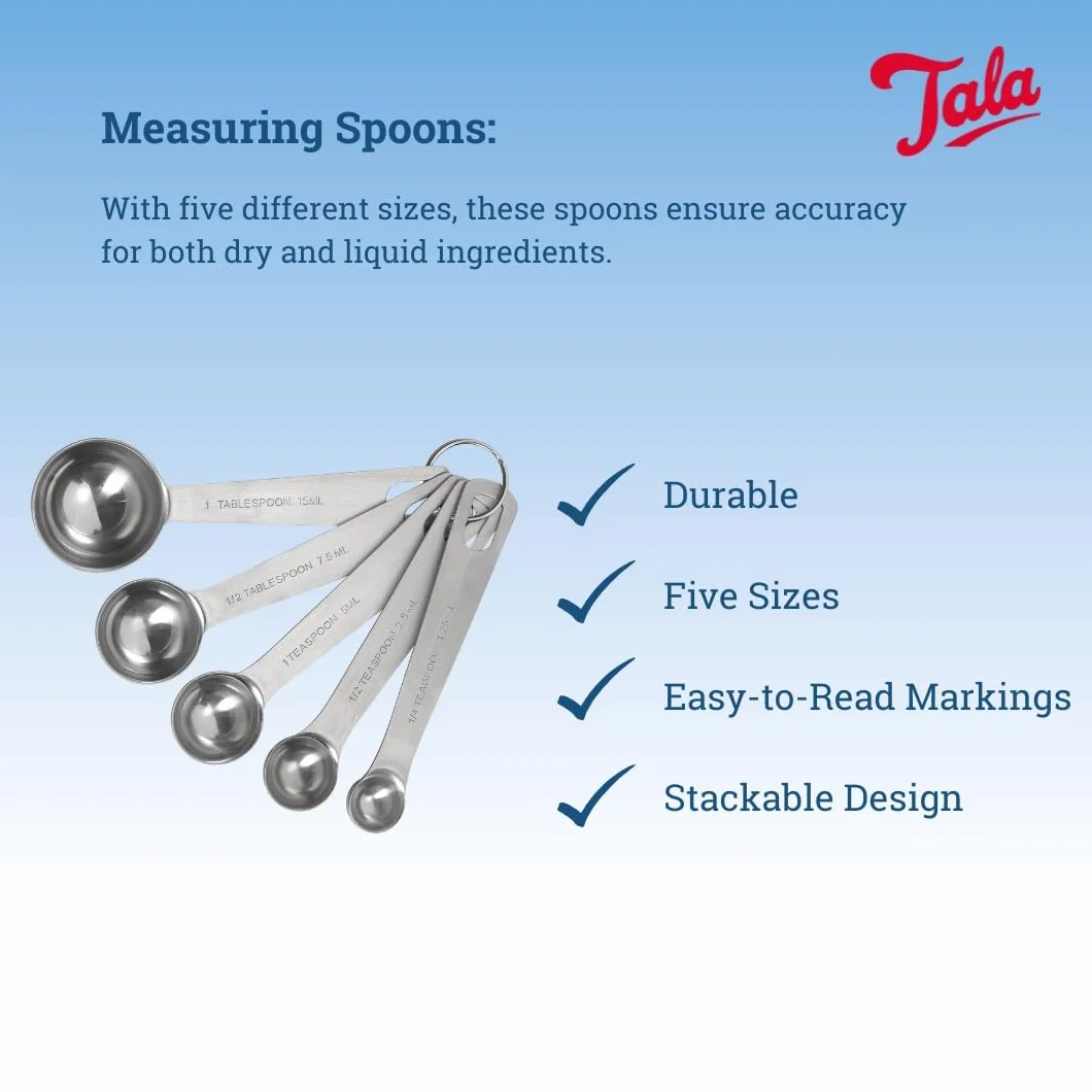 Tala Set of 5 Stainless Steel Measuring Spoons