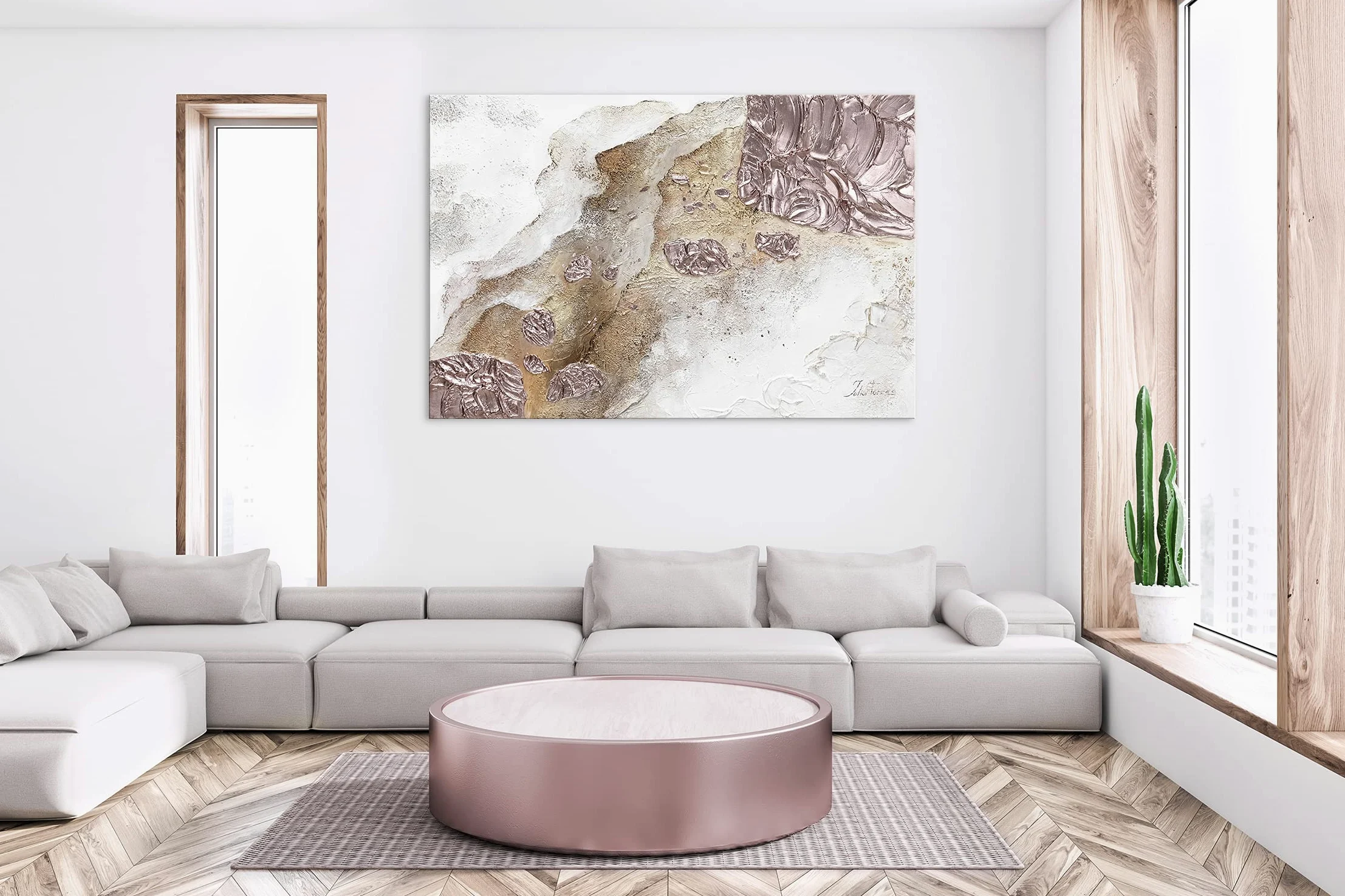 YS Quadro dipinto a mano «Eternità» | Quadri moderni su tela Art Quadri soggiorno dipinti a mano | Pittura dipinta a mano | Quadri moderni su tela