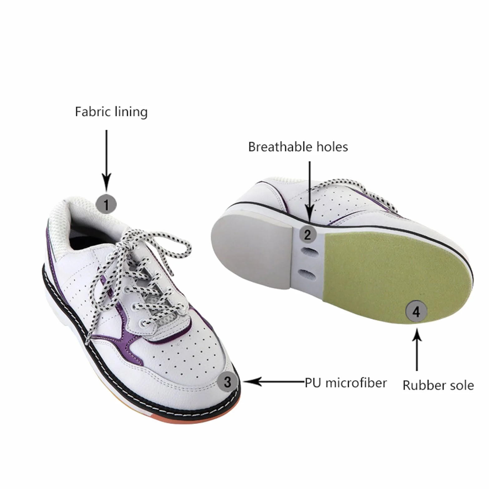 Scarpe da Bowling Unisex Adulto in Pelle Traspirante Blu Taglie 29-53