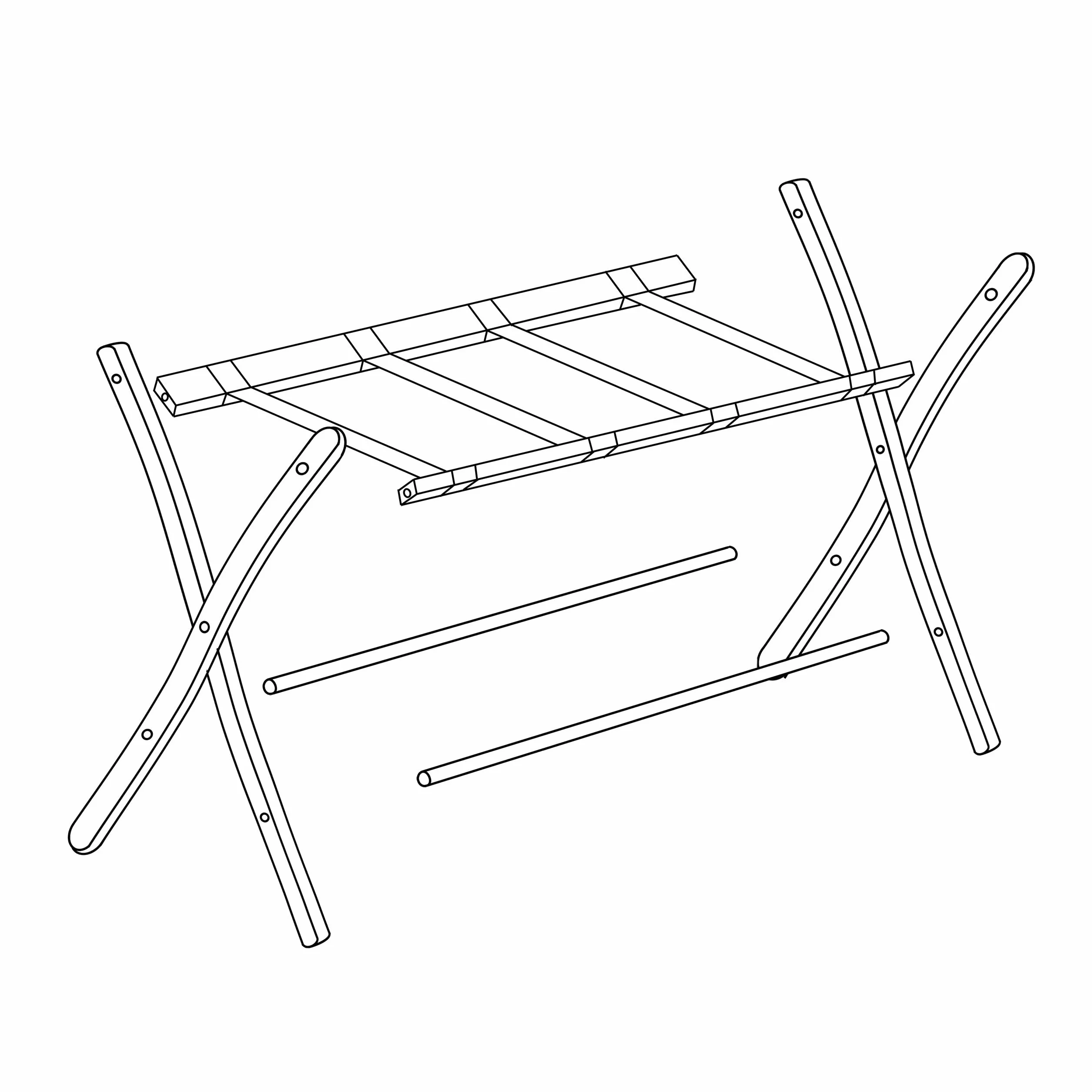 Relaxdays Portavaligie Pieghevole Scaffale Legno 52,5x66,5x48cm Naturale