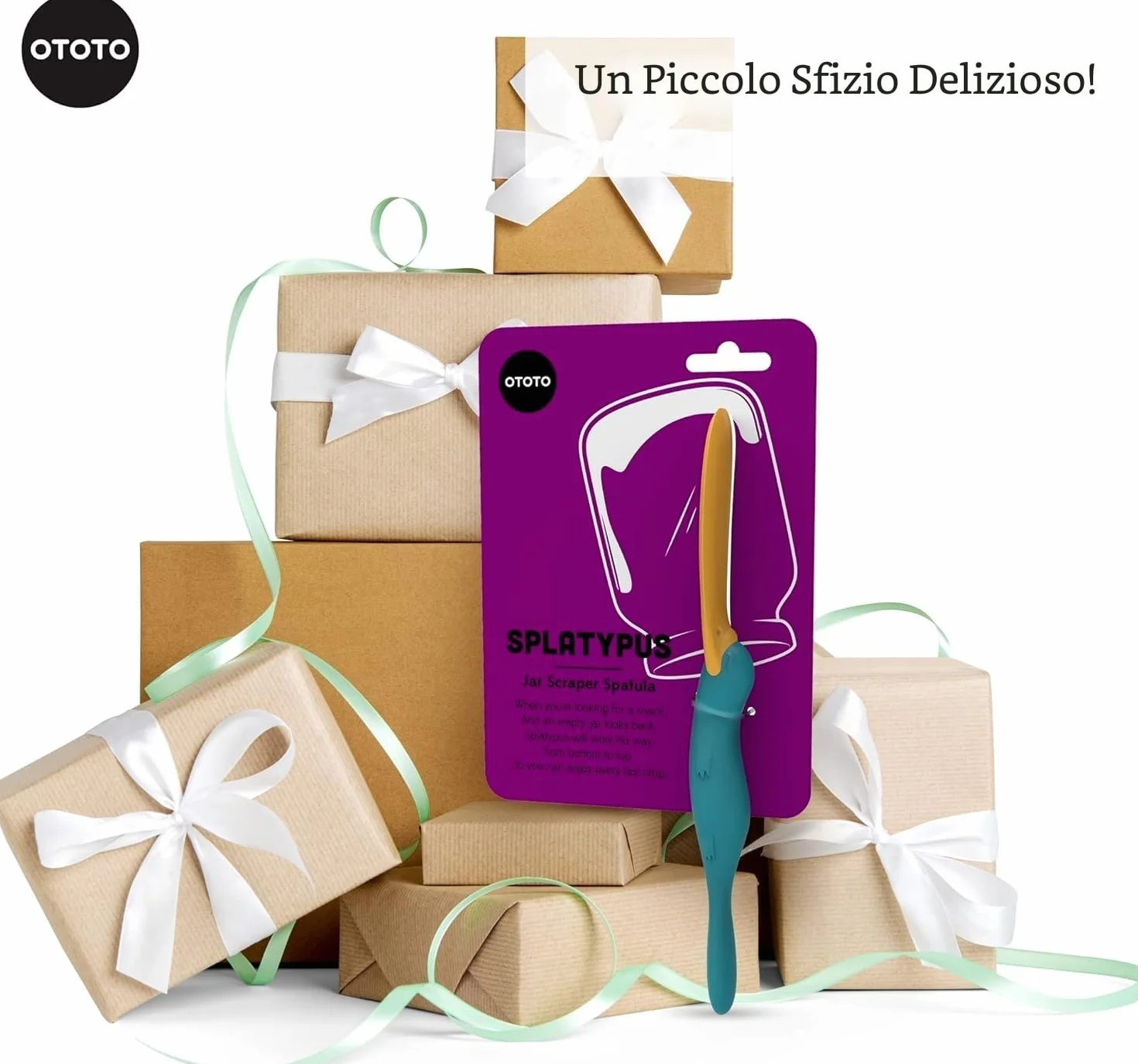 OTOTO Splatypus Spatola Silicone per Barattoli - Spatola Crepes Senza BPA, 100% Sicura per Alimenti