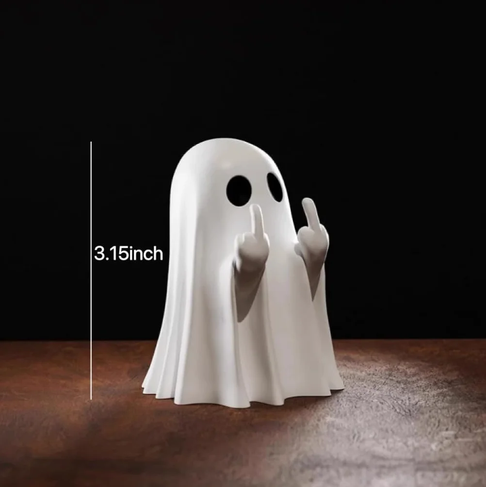 Halloween Ghost Statuettes Black White Funny Statue Table Decor Home Decoration