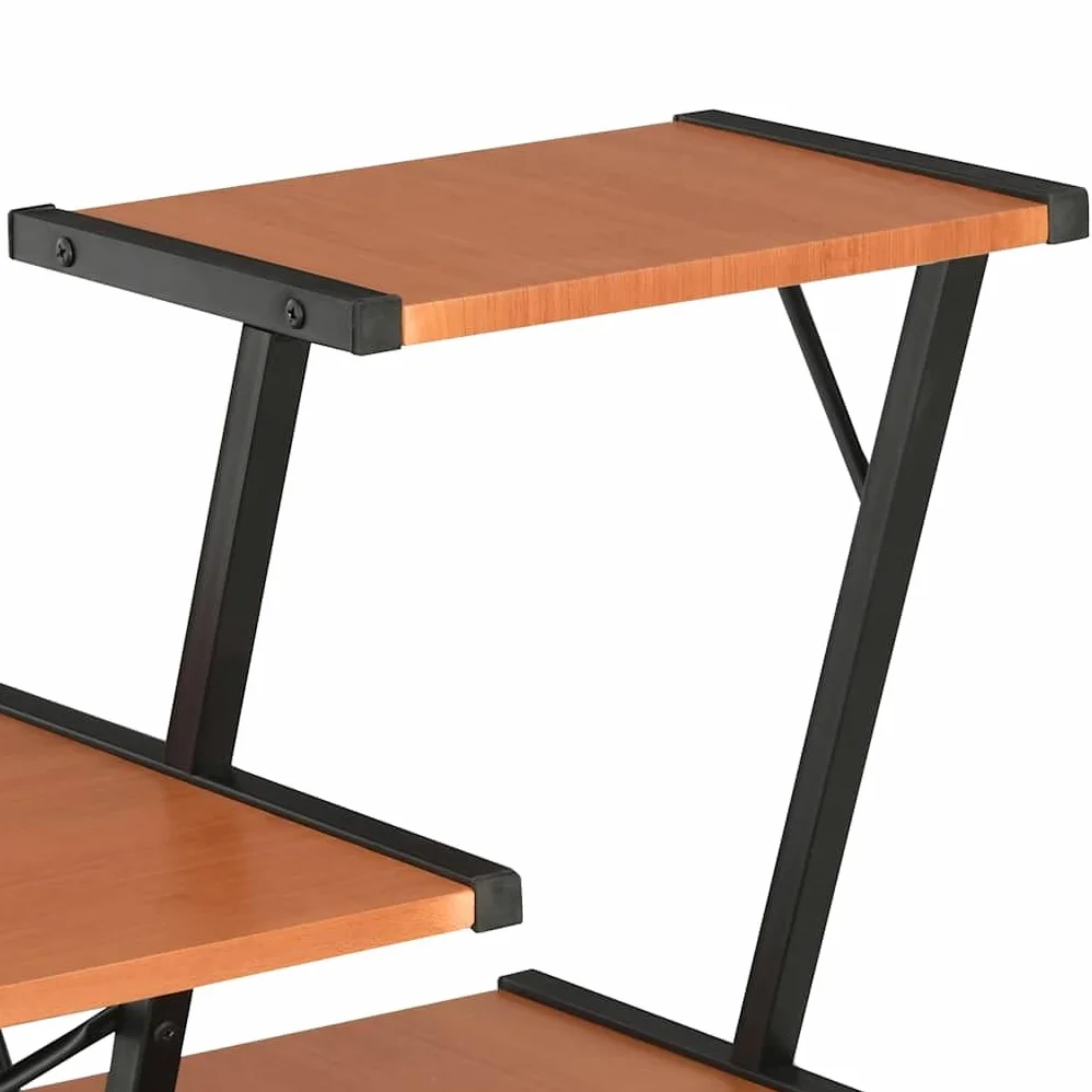 Scrivania con scaffale, 116 x 50 x 93 cm, per computer portatile, monitor e documenti, struttura in acciaio verniciato a polvere, spazio per raccoglitori