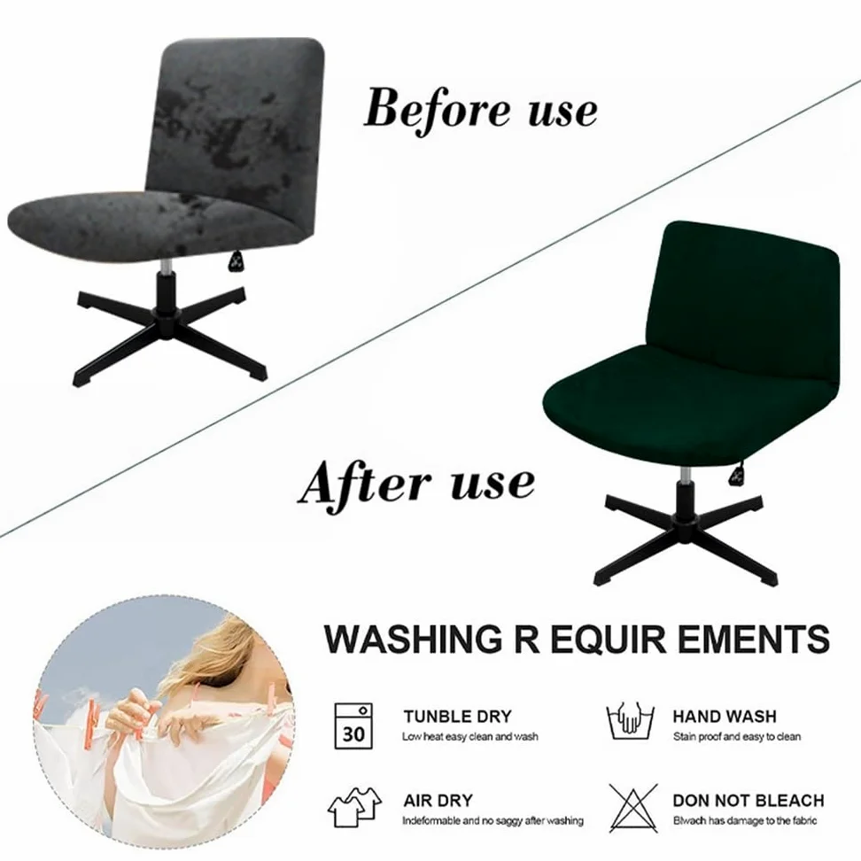 Copribraccioli moderni in velluto e peluche per sedie da ufficio, ampio design incrociato, protezione posteriore elastica, elegante tappezzeria bianca, perfetta per uso domestico e ufficio.