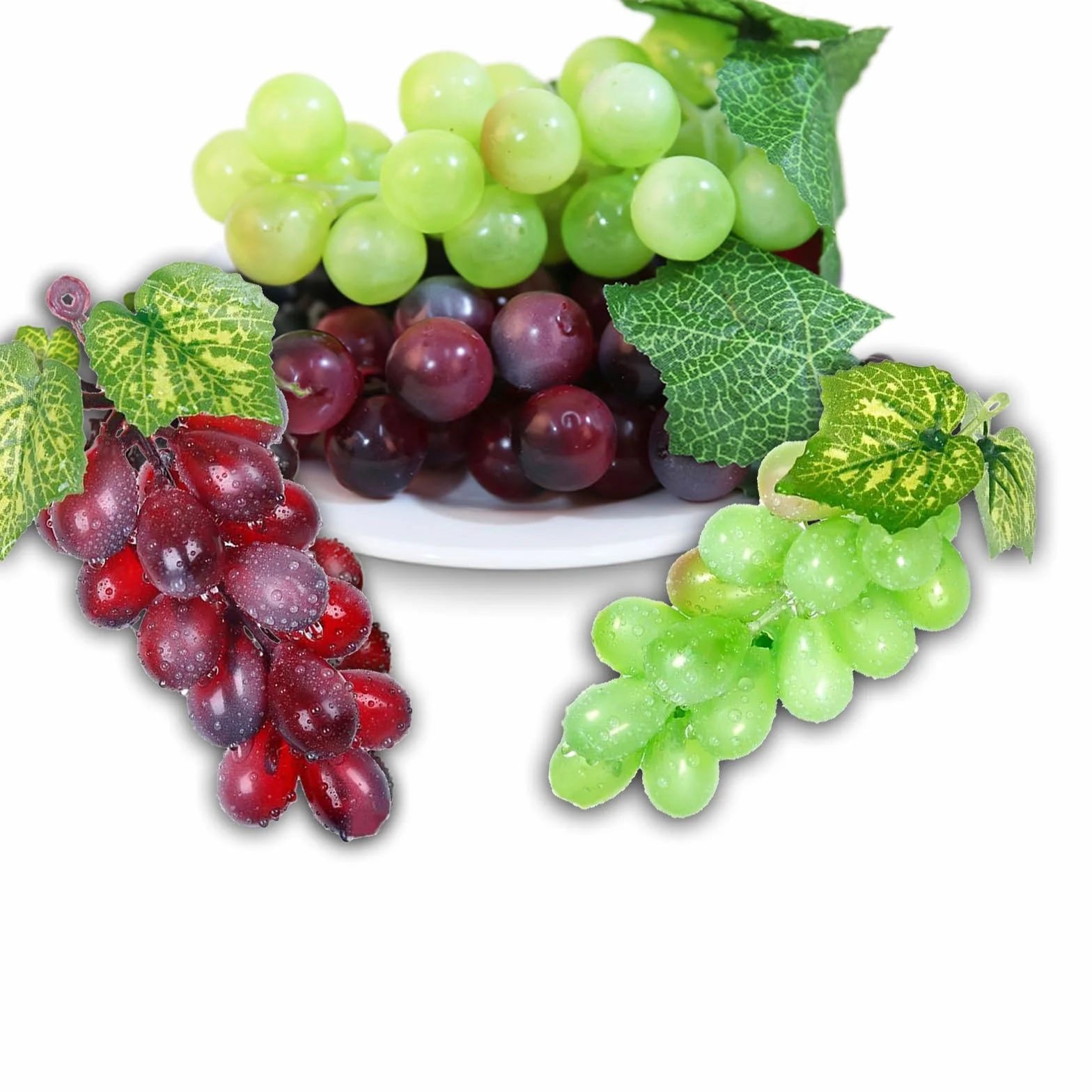 9 Pezzi Uva Grappoli Realistici Finta Frutta Artificiale per Decorazione Vino