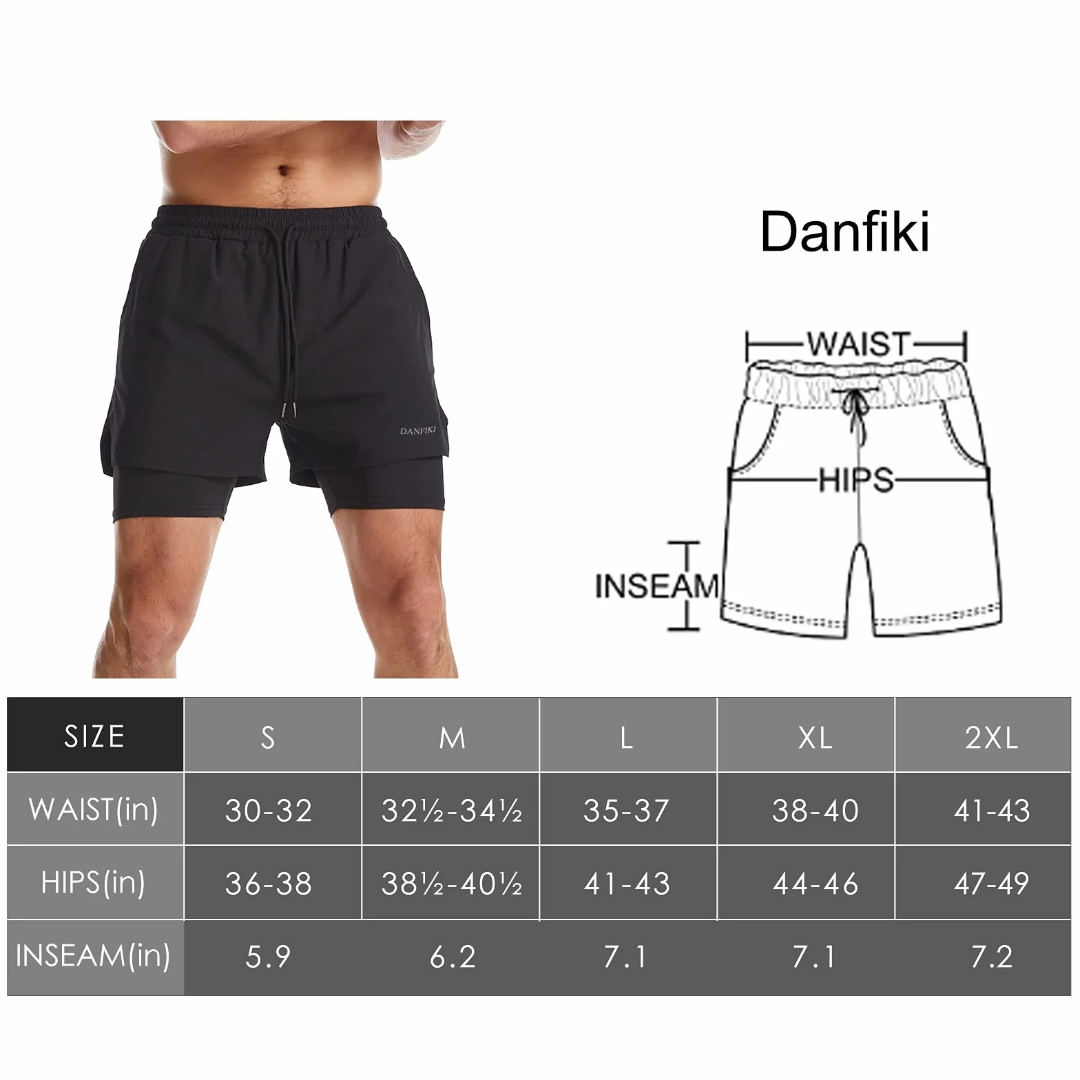 Pantaloncini Sportivi da Uomo Running Shorts Asciugatura Rapida 2 in 1 con Tasca per Jogging Tennis Fitness