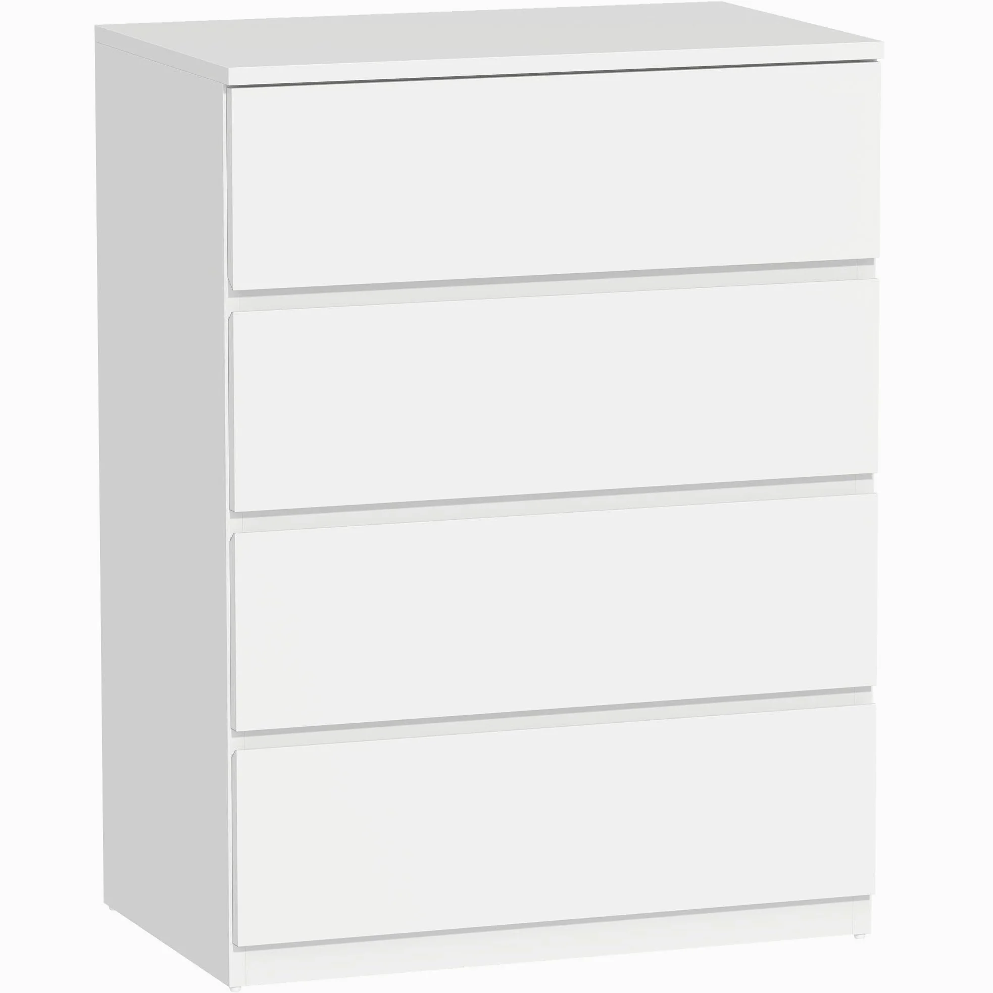 HOMCOM Cassettiera Camera da Letto 4 Cassetti, Comò Camera da Letto in Legno, per Soggiorno, Sala da Pranzo e Corridoio, 60x40x80 cm, Bianco