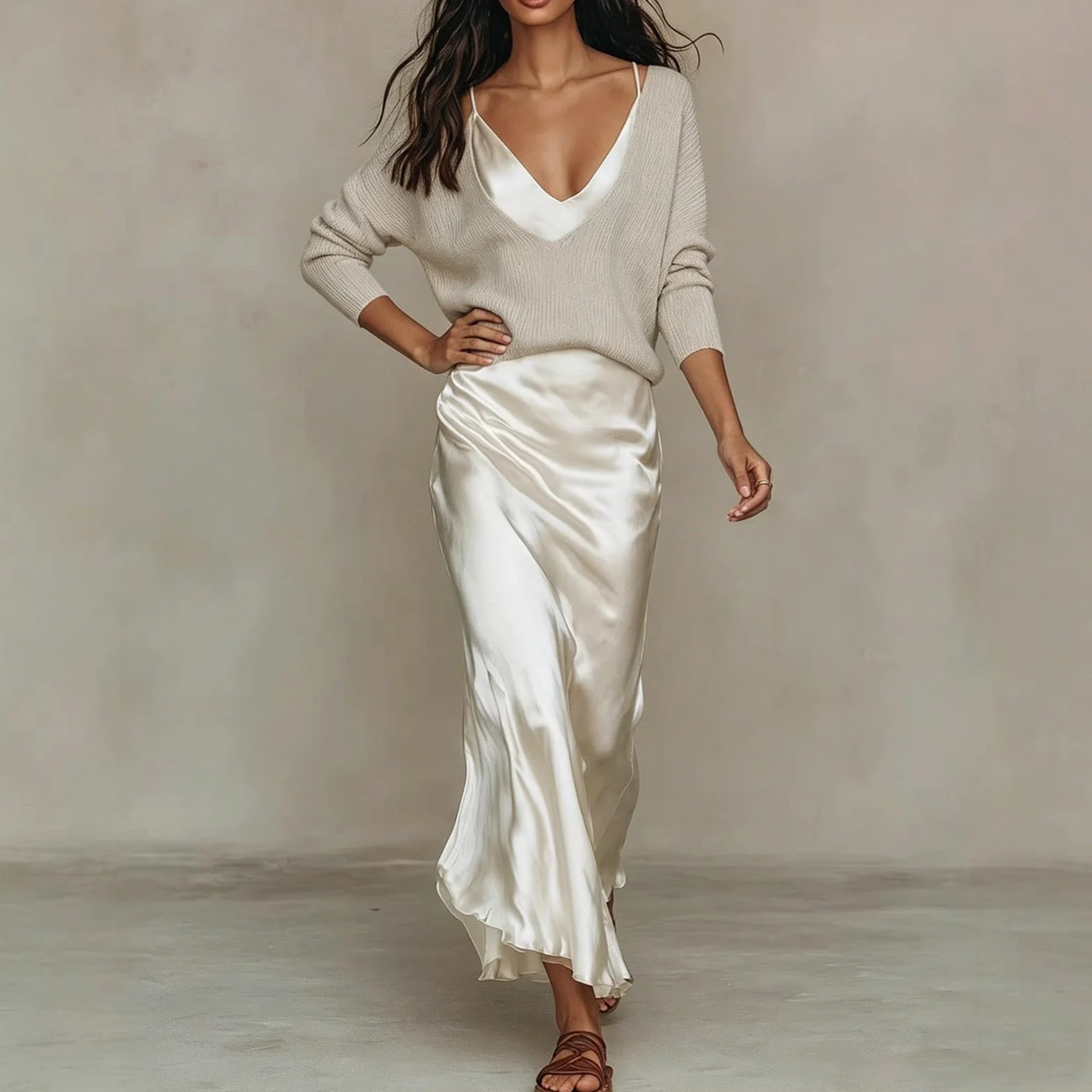 Abito da donna in raso elegante cardigan bolero due pezzi abito da lavoro sera cocktail midi per matrimonio