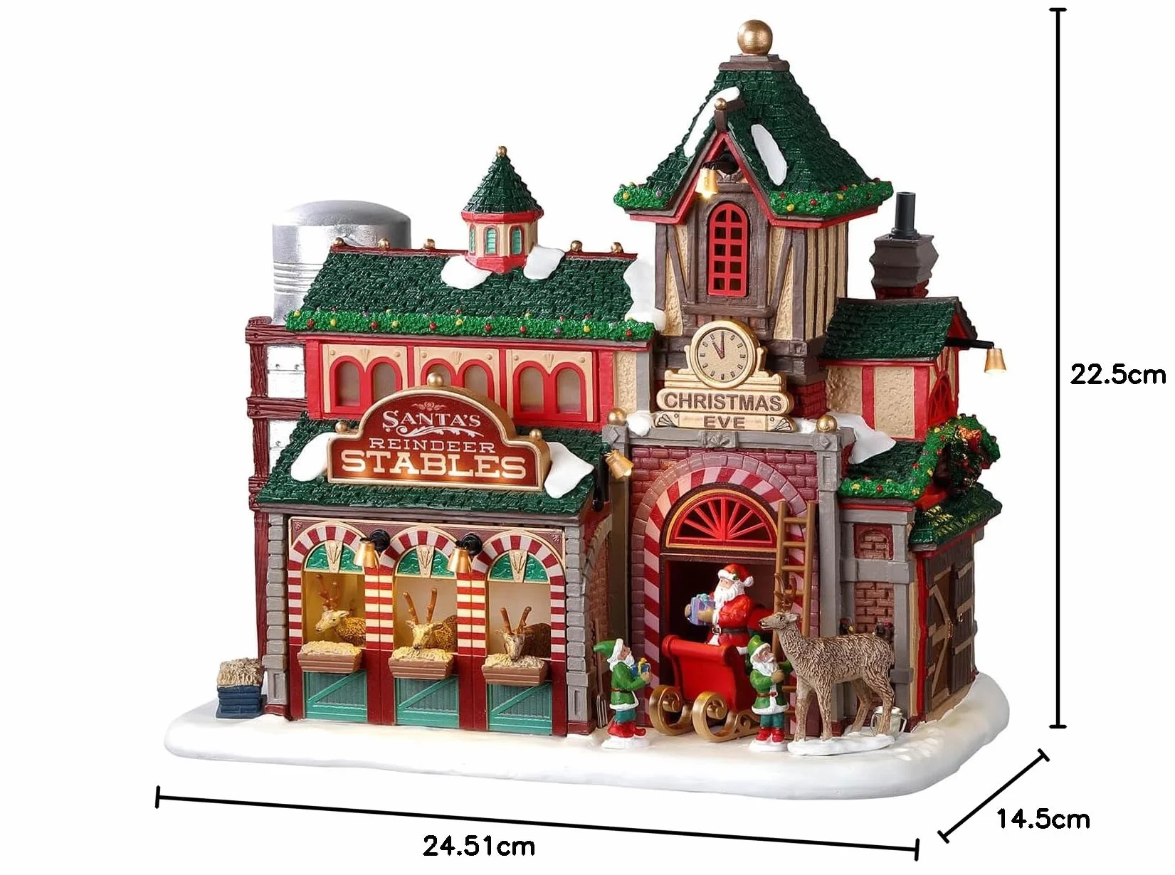Lemax Santa's Reindeer Stables Lighted Building Multicolore 34101