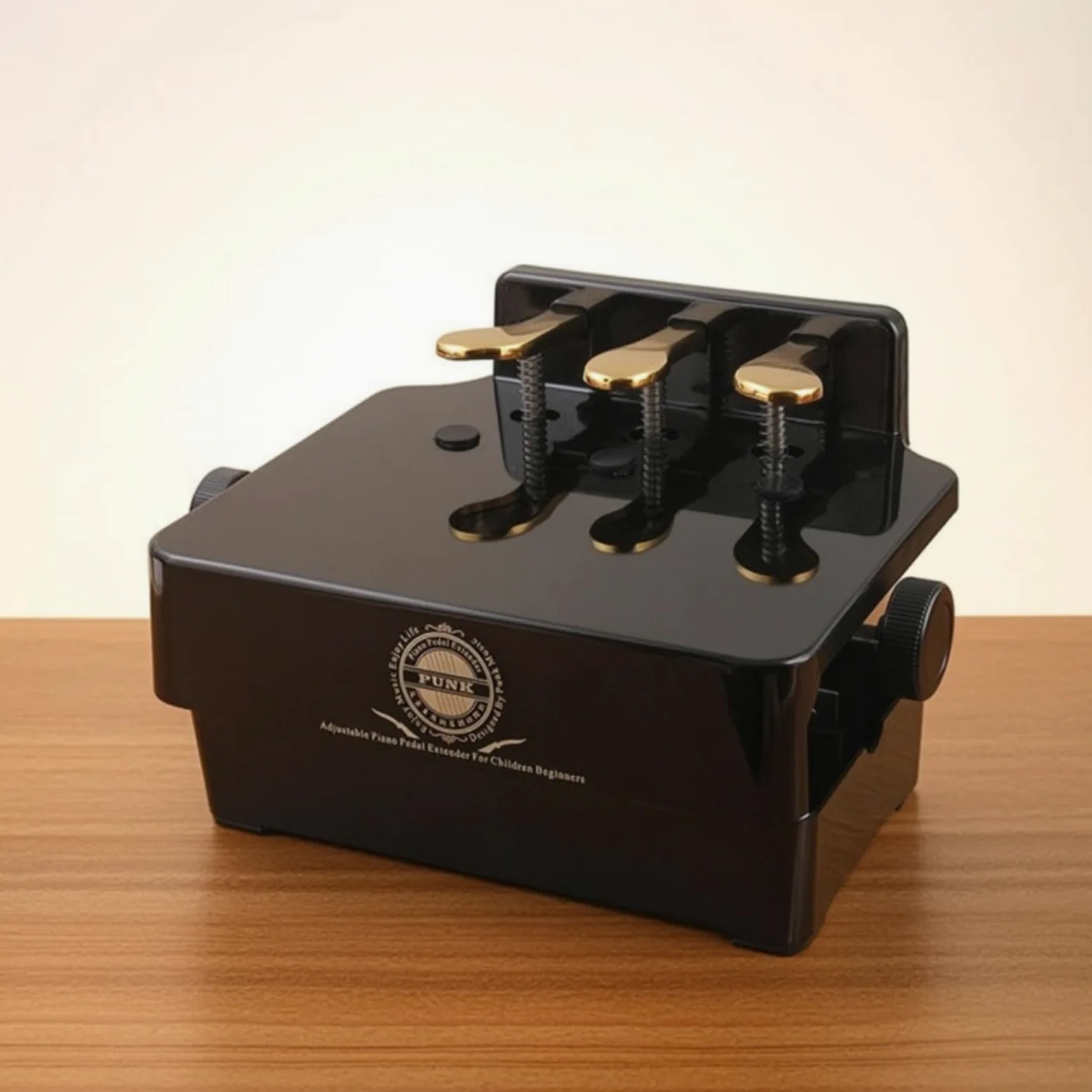 Sgabello per Bambini Pedaliera Pianoforte Regolabile con Tre Leve Pedali Assistente Piano Base Stabile Corpo Lucido Regolazione Laterale Materiale Acciaio Inossidabile Adatto a Scuola