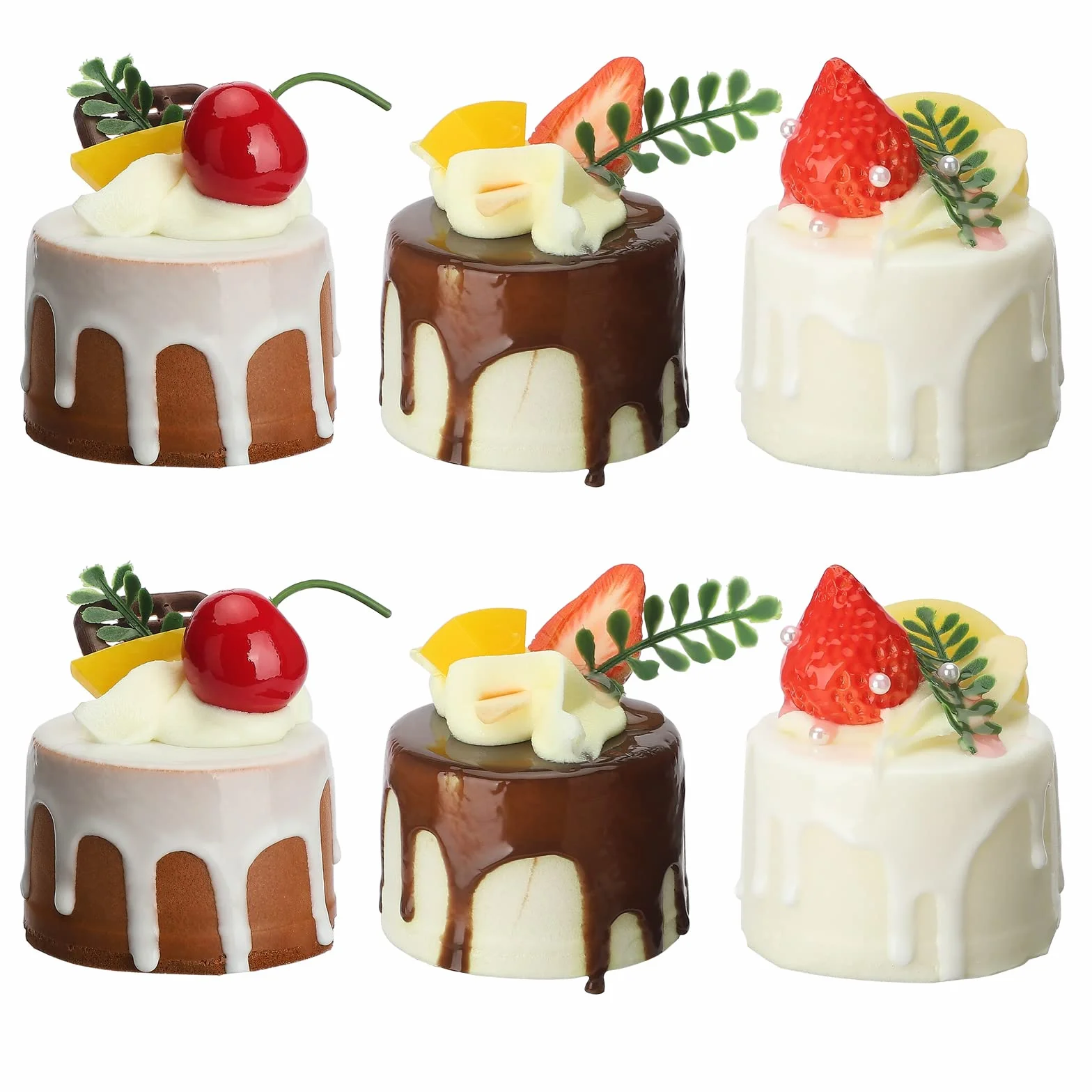 Set di 6 torte finte realistiche per decorazione della cucina