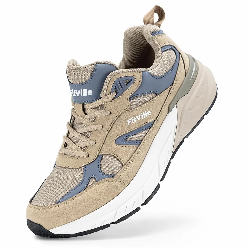 FitVille Extra Large Scarpe Sportive Uomo Sneakers Running Piedi Larghi Antiscivolo Traspiranti Jogging Camminare
