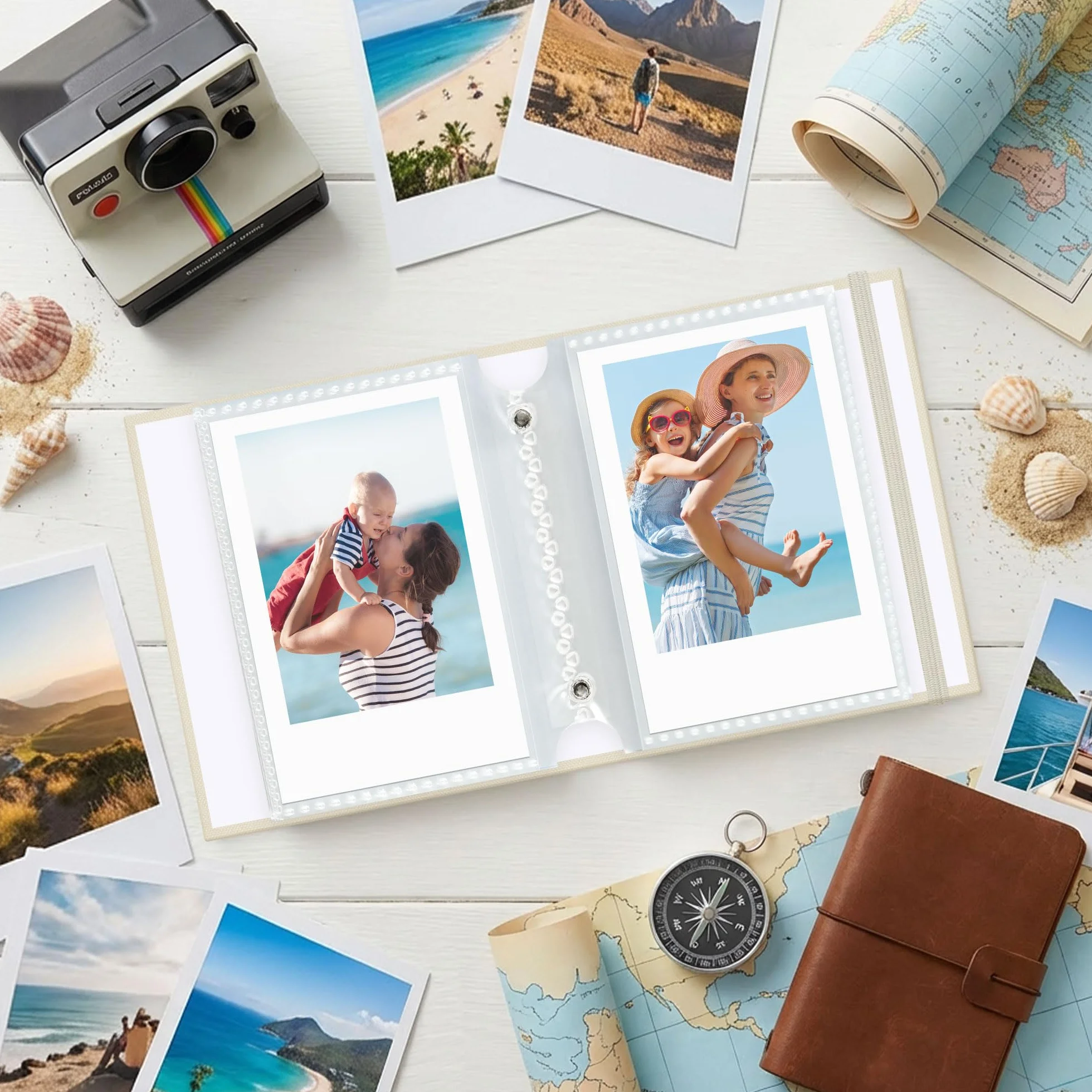 Vienrose Album Fotografico Polaroid Album per Foto Fujifilm Instax Mini Film, Compatibile Mini 12 11 9 & Polaroid Snap, 52 Tasche, Beige