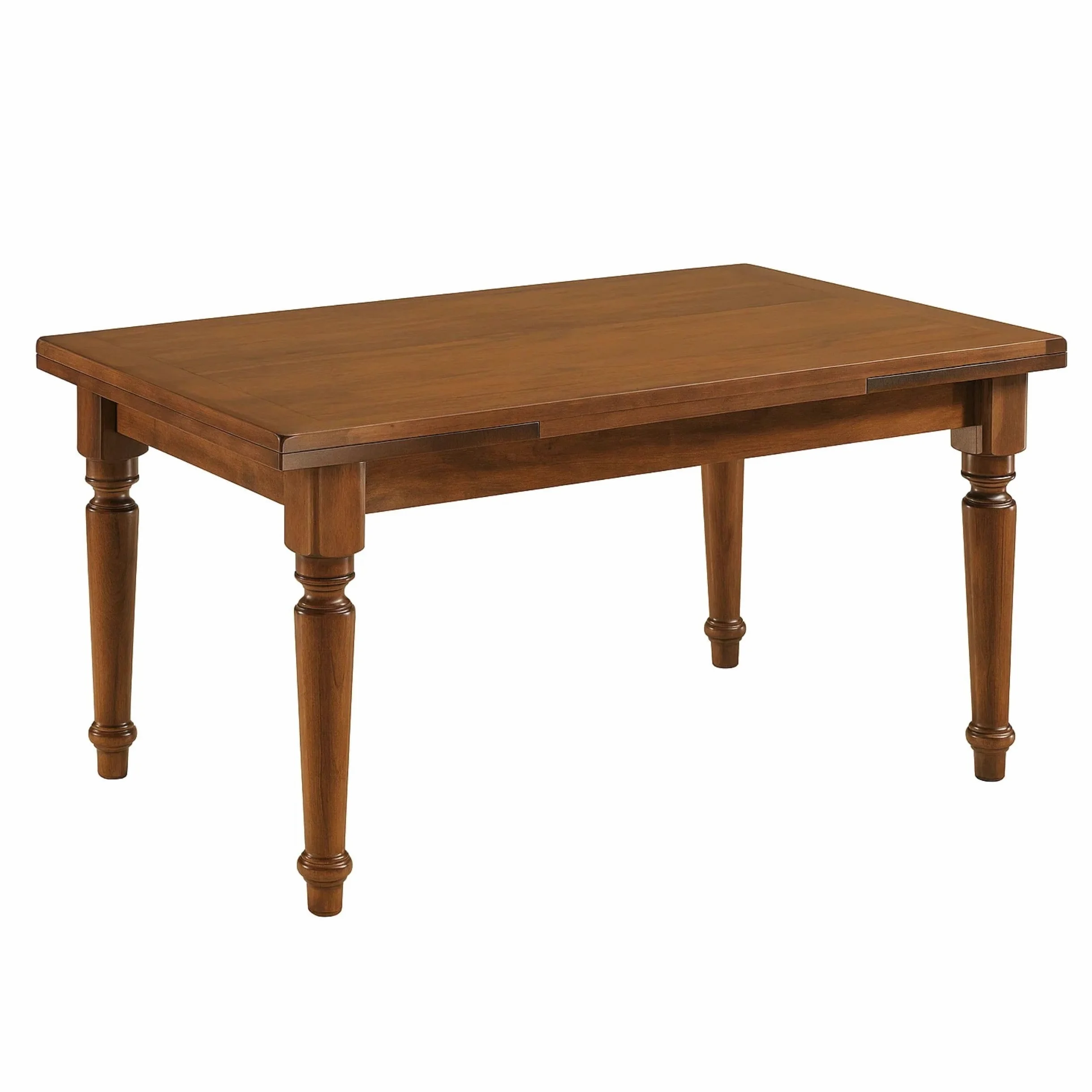 Mar.c.a. Design - Tavolo Rettangolare Allungabile fino a 230 cm., con gambe Tornite, Legno Massello, Noce scuro, Arte Povera, con 2 Allunghe da 35 cm. - Mis. 160X85X80 cm.
