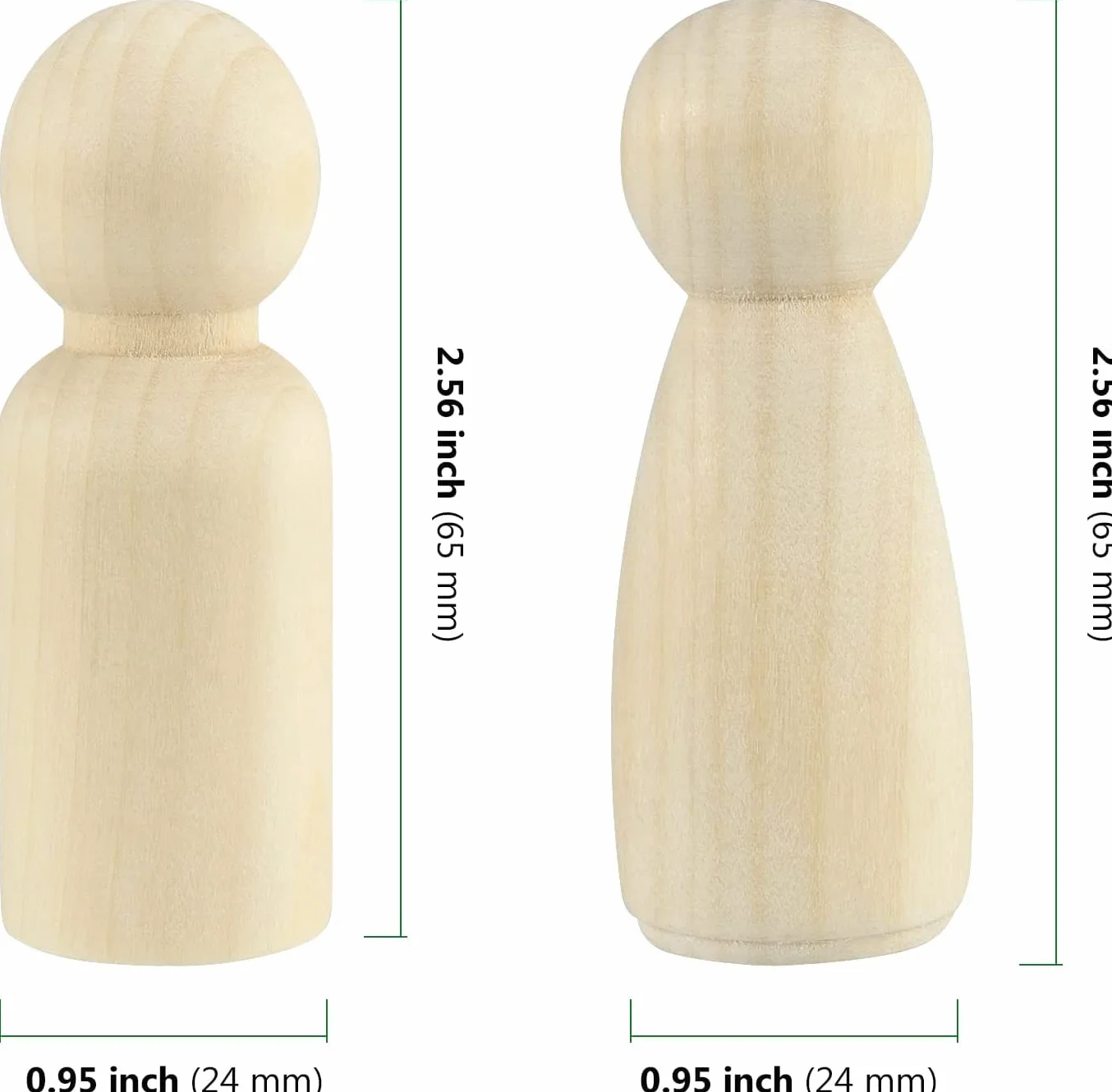 HAKZEON 80 bambole in legno grezzo da 65 mm, 40 maschi 40 femminili decorative in legno, corpo in legno per pittura, progetti artistici fai da te, decorazioni