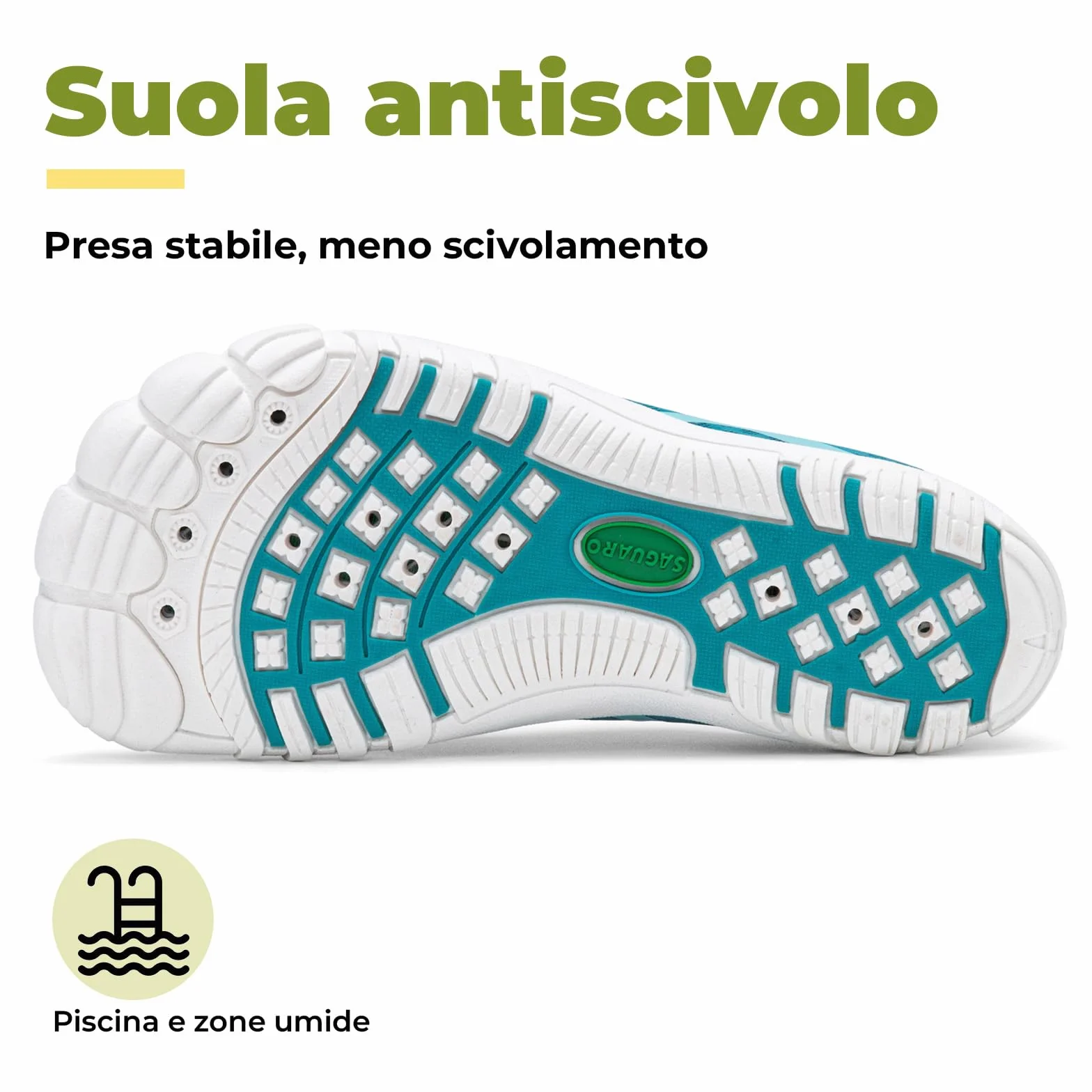 SAGUARO Scarpe da Acqua Barefoot Bambini Punta Larga Asciugatura Rapida Estate Attività Acquatiche Gr.25-36