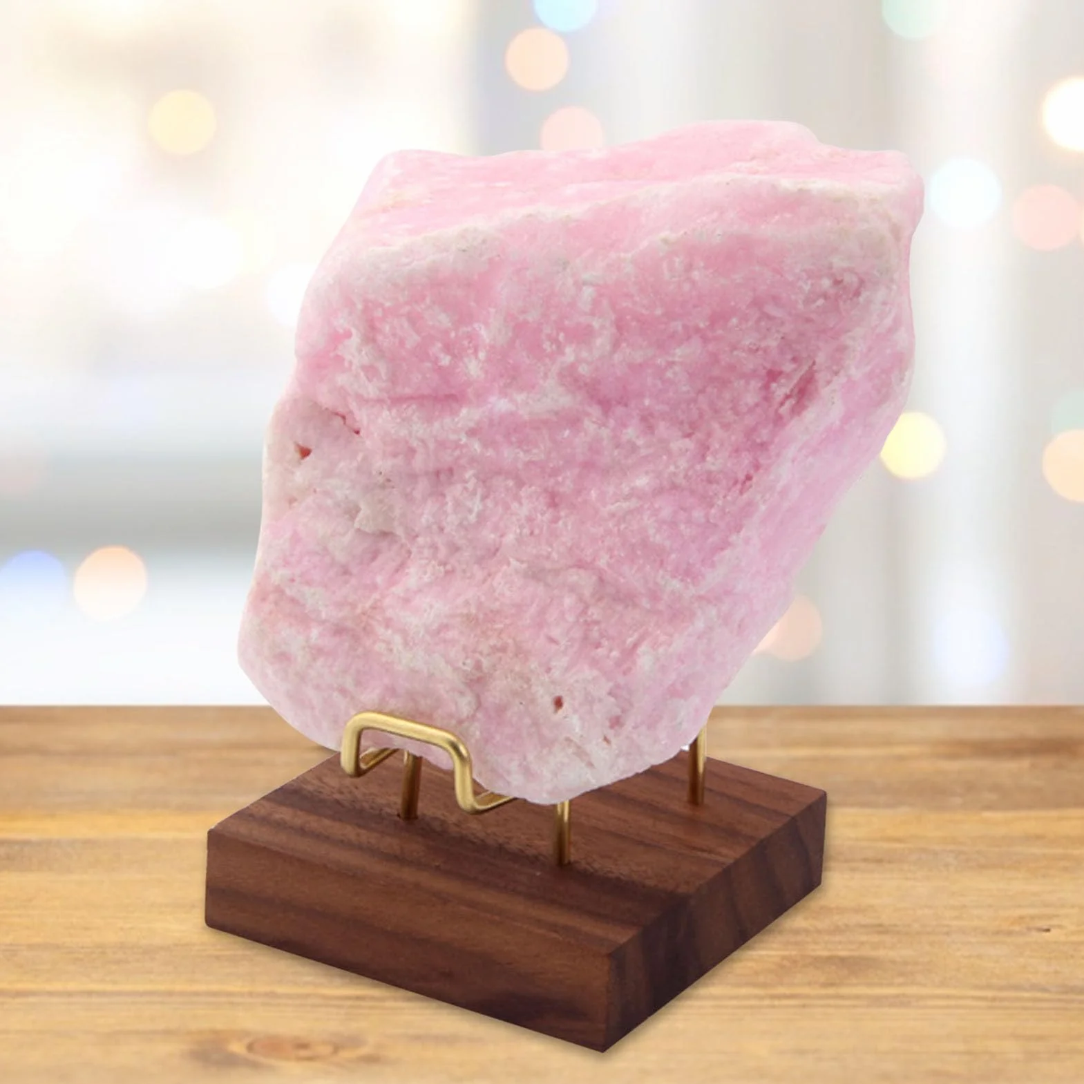 Espositore per minerali, cavalletto in metallo e , supporto minerale, resistente supporto geode con base in legno, espositore fossile regolabile, elegante supporto per pietre preziose