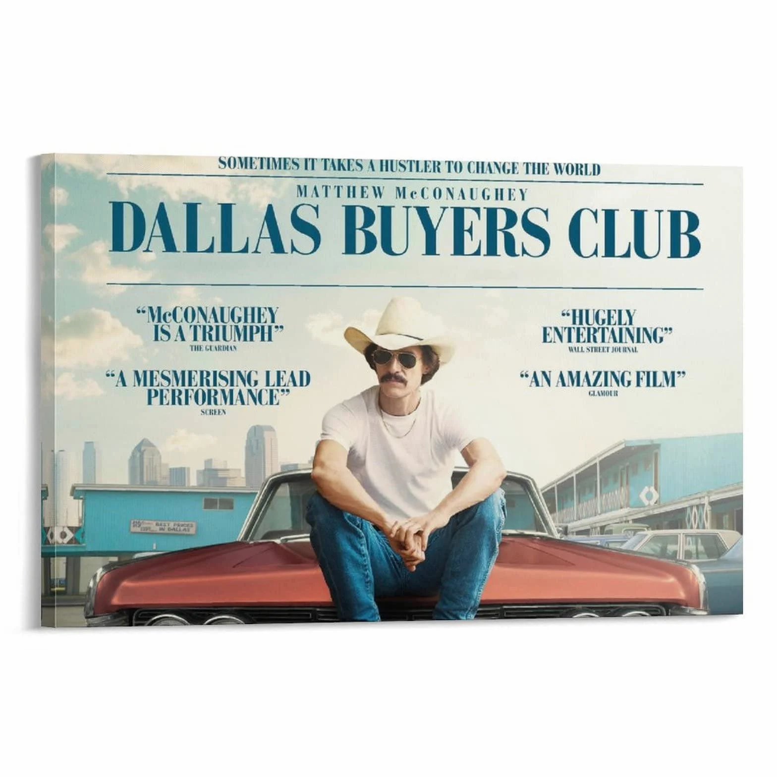 Poster di film commedia drammatica di Dallas Buyers Club, dipinto decorativo su tela, per soggiorno, camera da letto, 50 x 75 cm