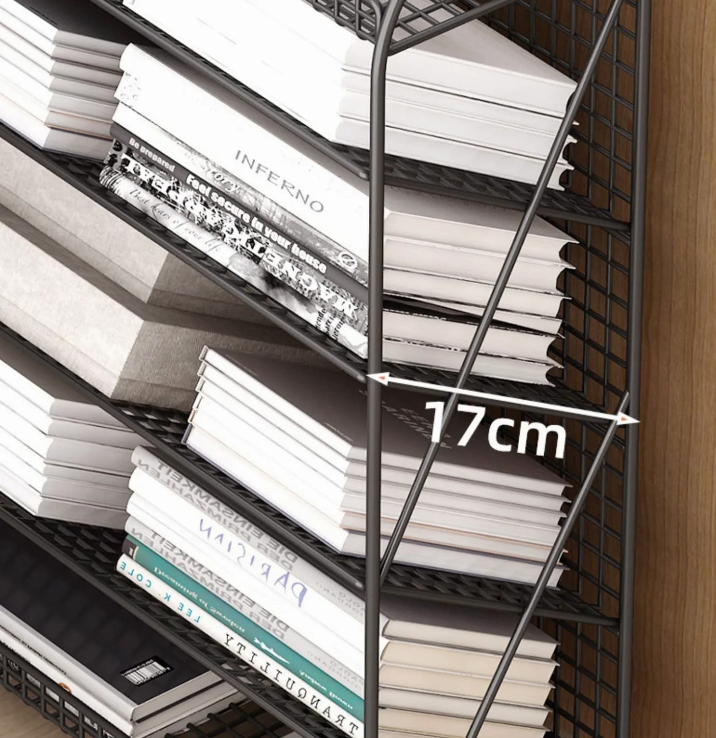 Carrello per Libri, Carrello per Scaffale Mobile, Carrello per Libreria a Rotolamento con Ripiani in Metallo a 6 Livelli, Ripiani Inclinati a Forma di V con Ruote bloccabili for Camion