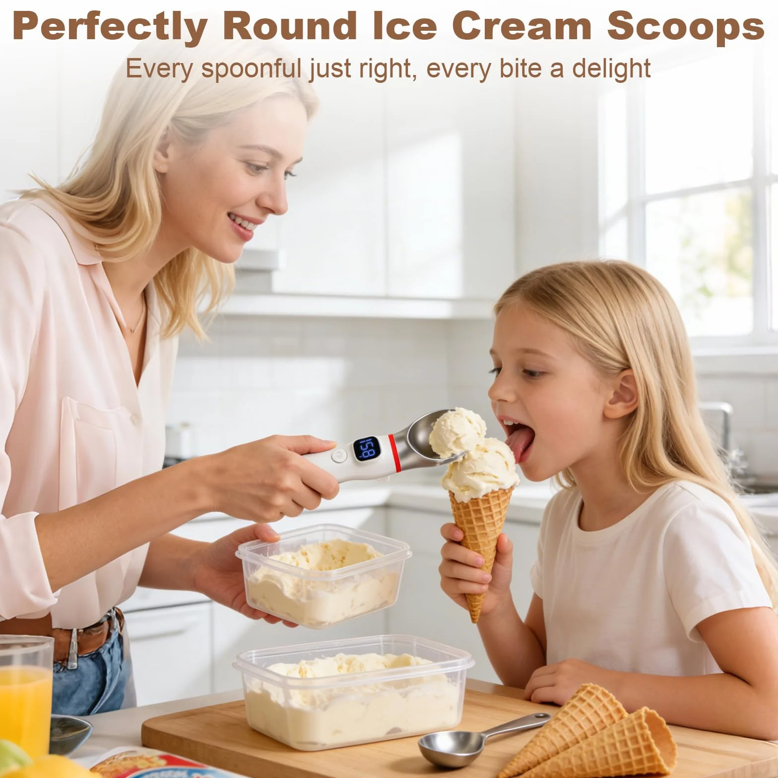 Paletta per gelato riscaldata ricaricabile 4000 mAh IP67 con display LED