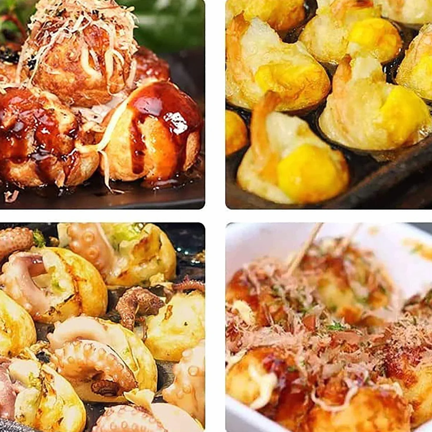 Macchina per Takoyaki a Gas Commerciale 84 Fori, Padella Antiaderente, per Ristorante