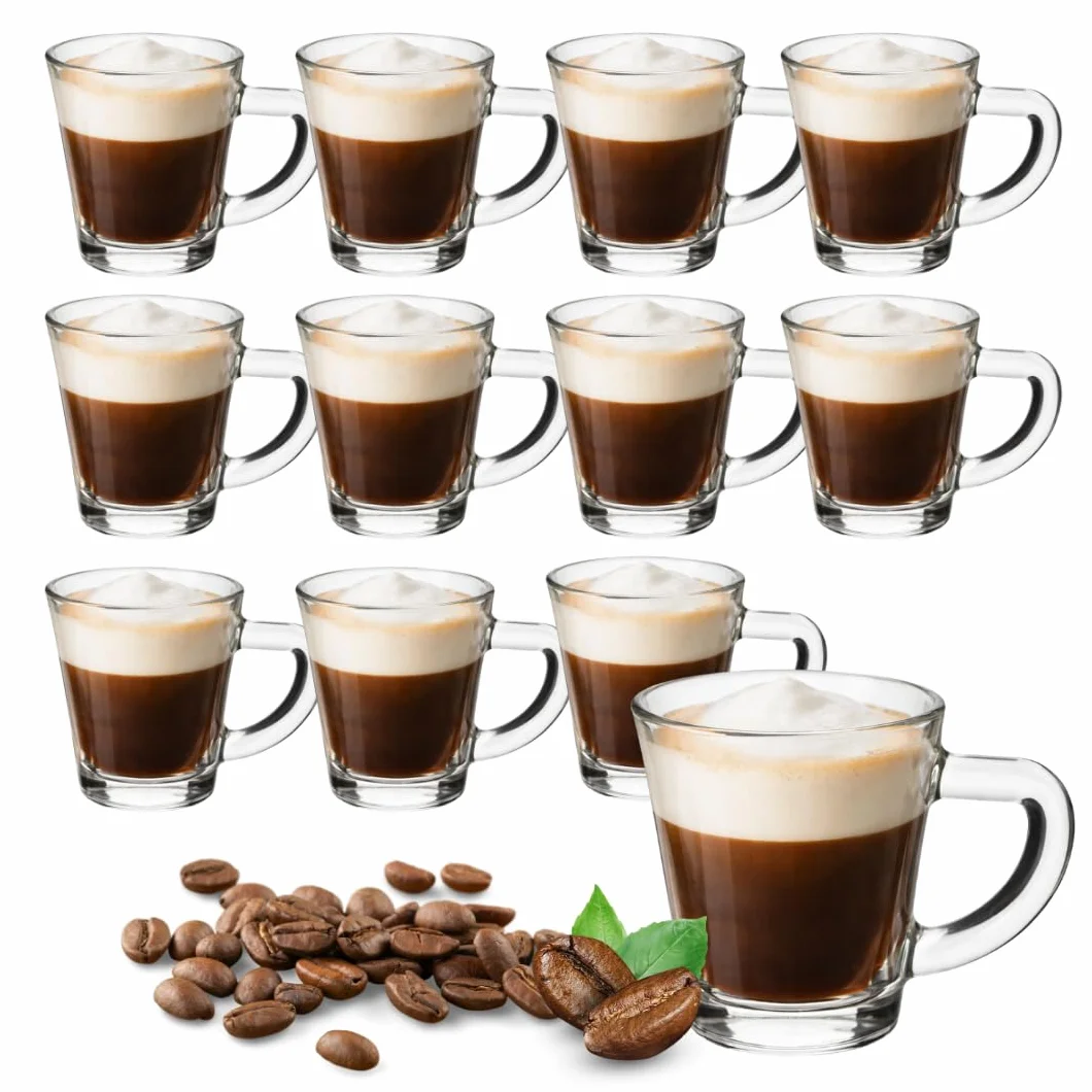 Generico Tazzine da Caffè in Vetro 70 ml Set 12 Pezzi Lavabili in Lavastoviglie
