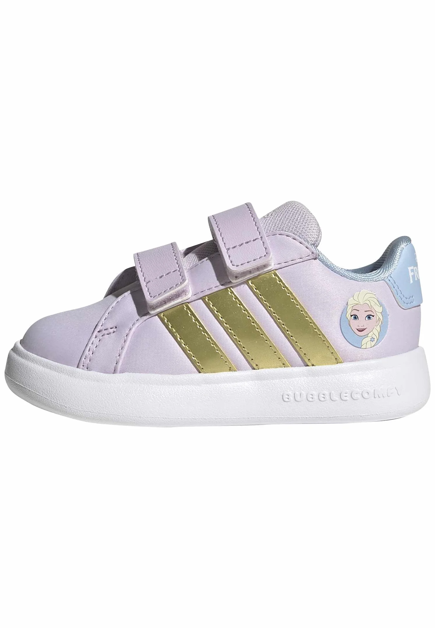Adidas Disney Frozen Grand Court 3.0 Shoes Infants, Glow Blue/Gold Met./Ice Lavender, 26 1/2 EU