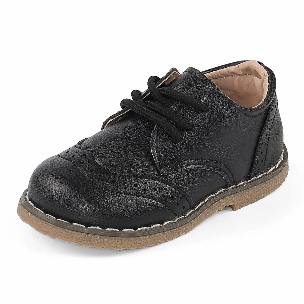 MASOCIO Boys Girls Lace Up Shoes Toddler Little Kids School Shoes Flat Dress Shoes (Toddler/Little Kid)