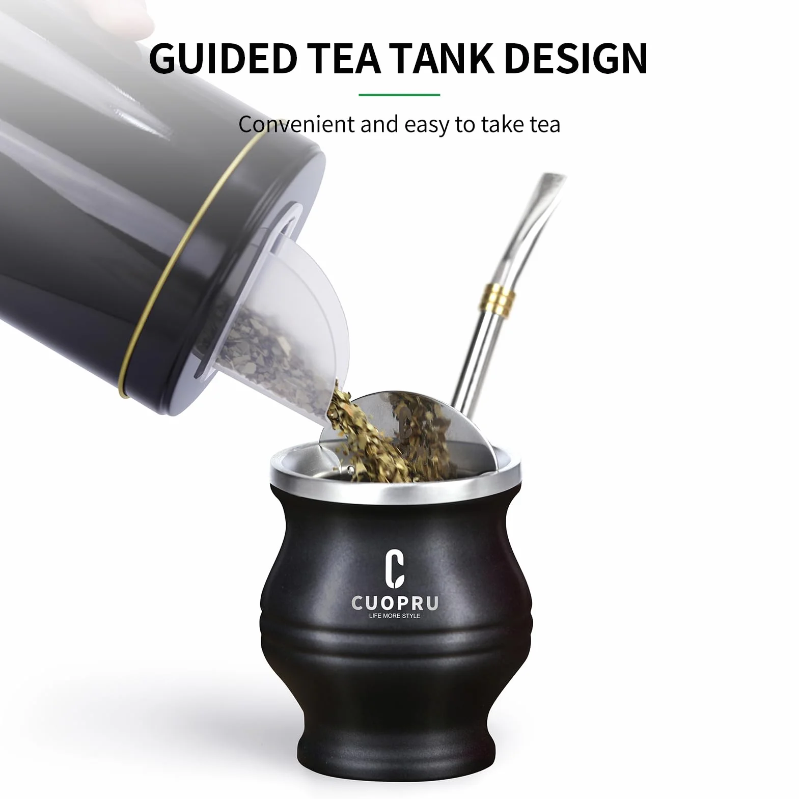 Mate Kit Modern Mate Zucca Matero Yerbero Thermos Bombilla Spazzola Pulizia Set Tazze Yerba Acciaio Inox 304 18/8