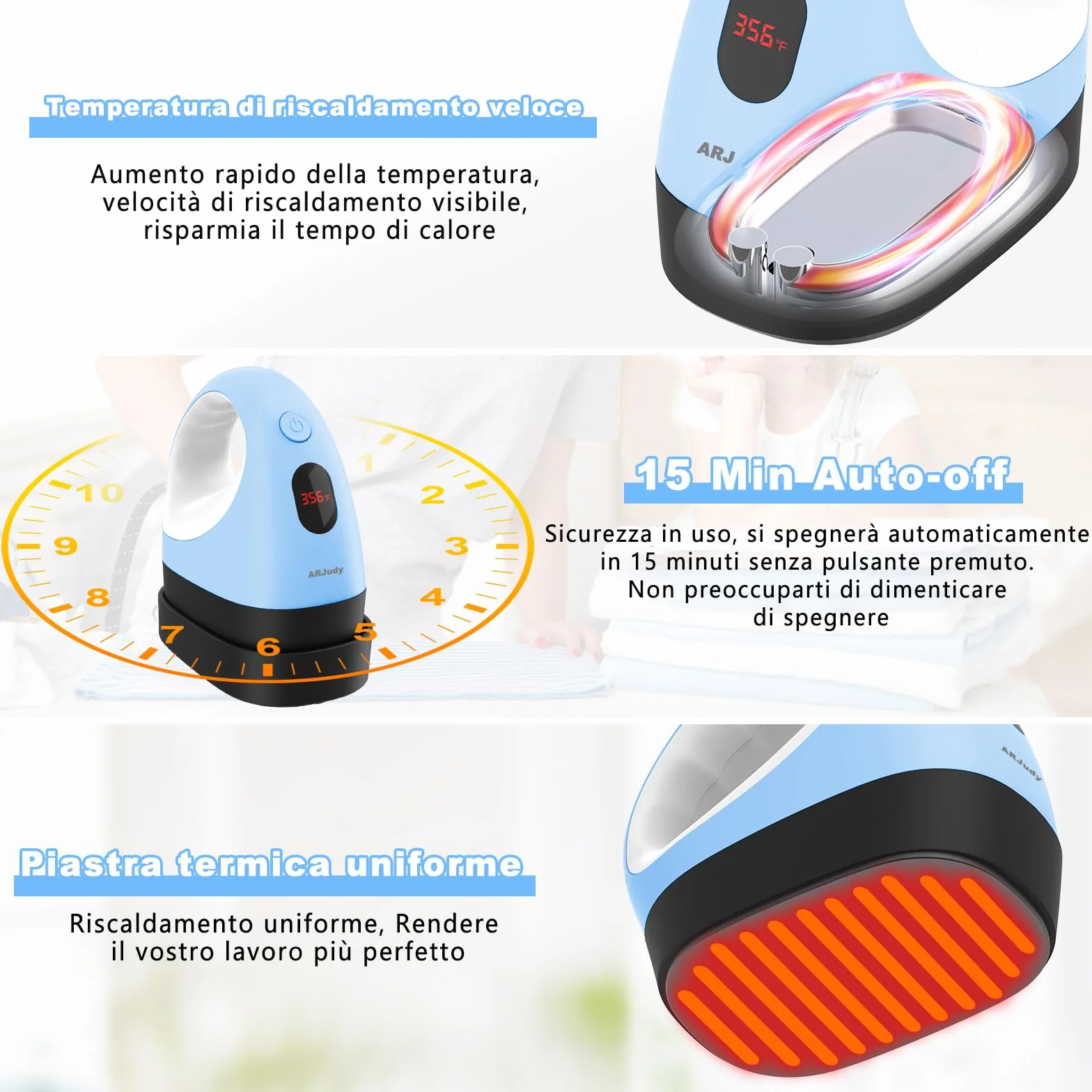 Mini pressa a caldo portatile con 3 impostazioni di calore e temperatura visibile
