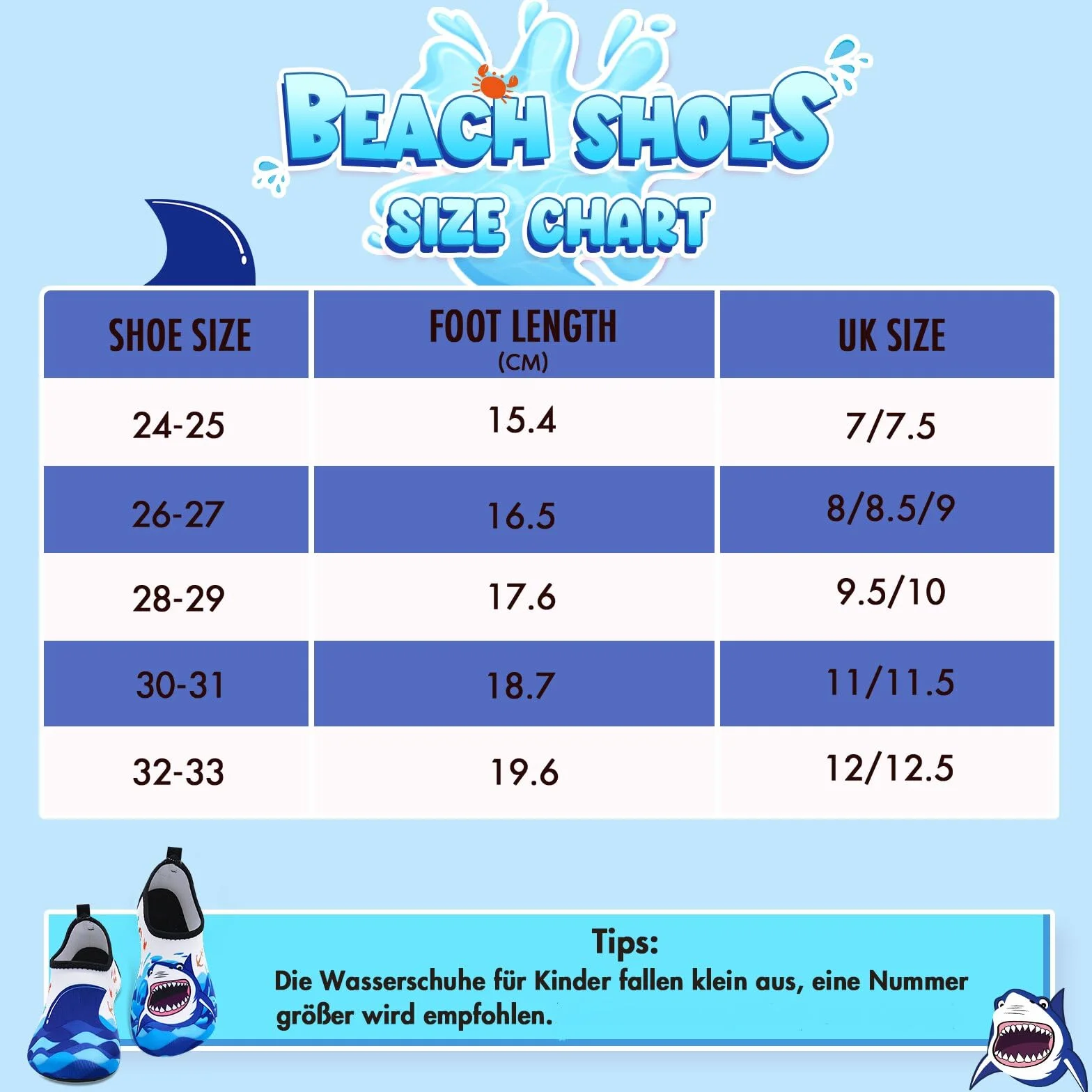 Scarpe da Acqua per Bambini Scarpe da Nuoto Scarpe da Scoglio Ragazzo Mare Spiaggia Squalo