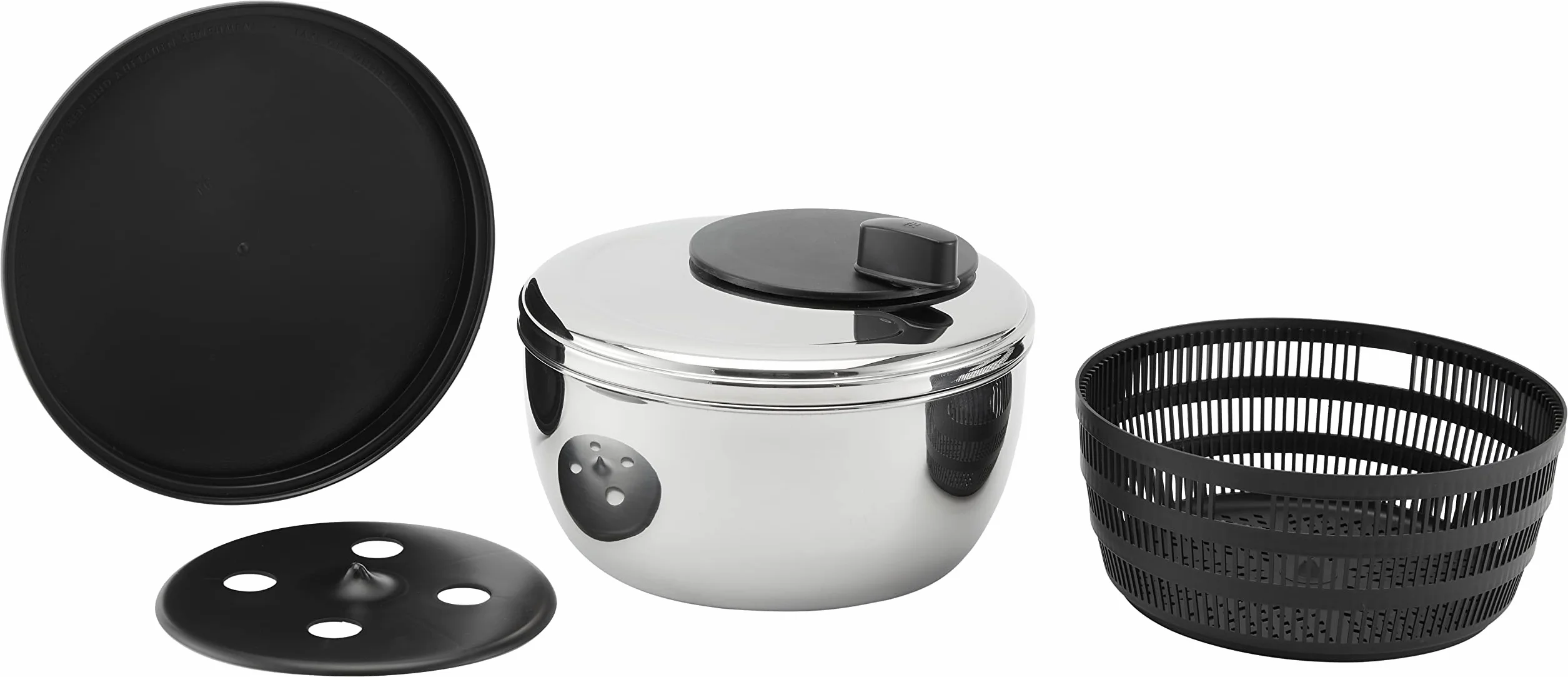 WMF Gourmet Centrifuga per Insalata, Acciaio Inox, plastica, Coperchio salvafreschezza