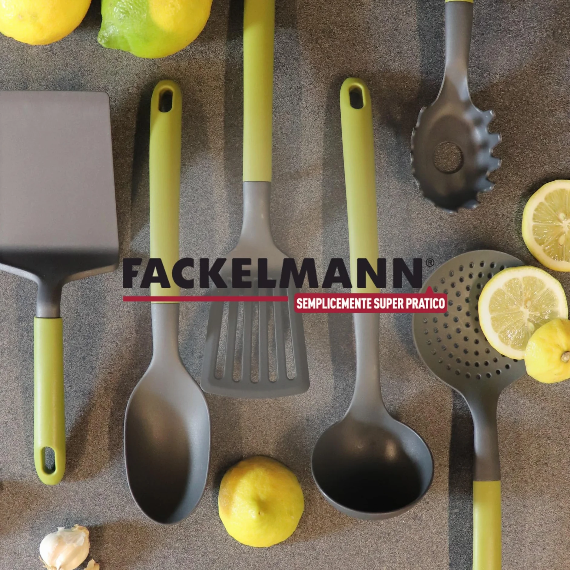 Fackelmann Paletta lasagne con manico in plastica riciclata, nylon resistente alte temperature