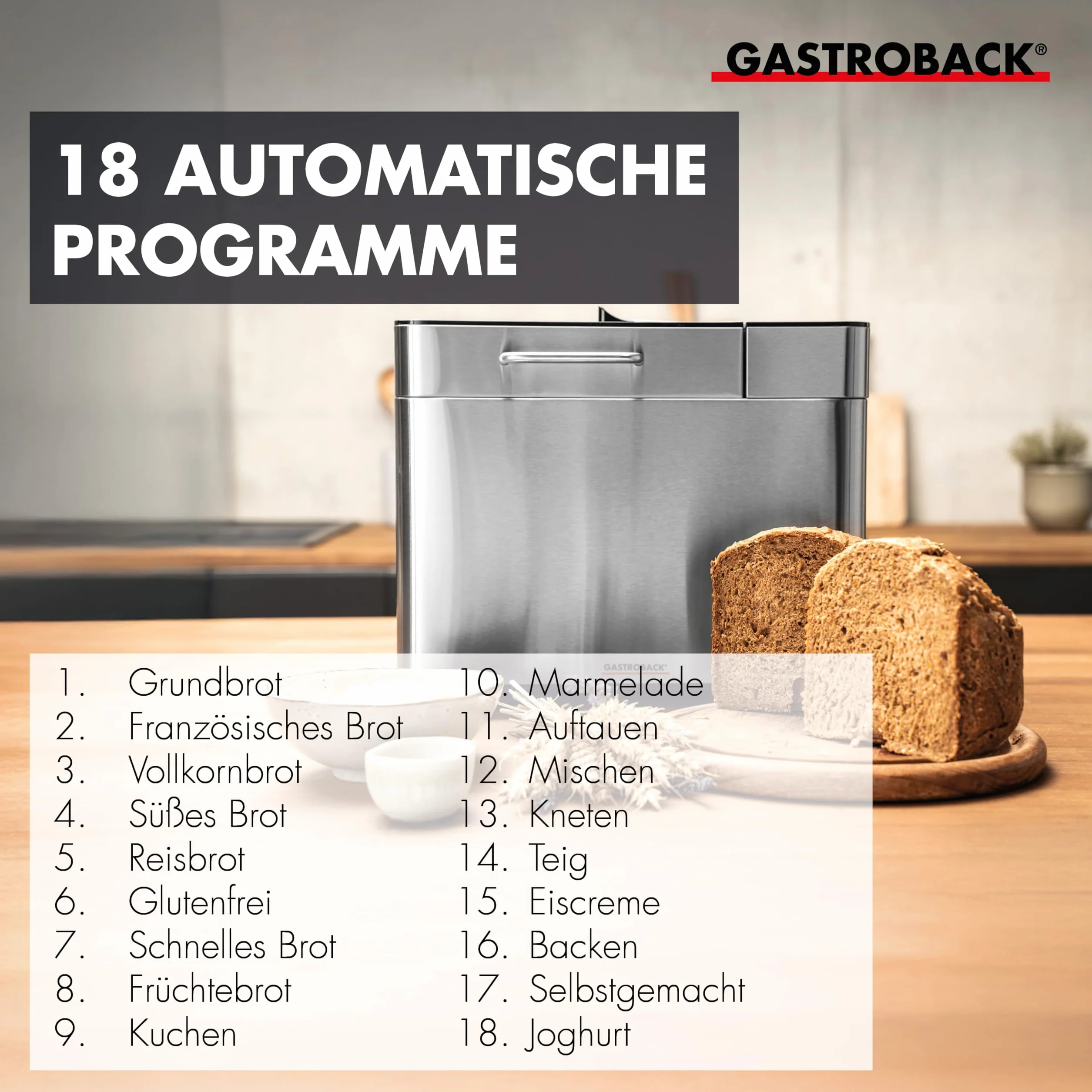 Gastroback 42823 Nero, Metallico 500W macchina per il pane