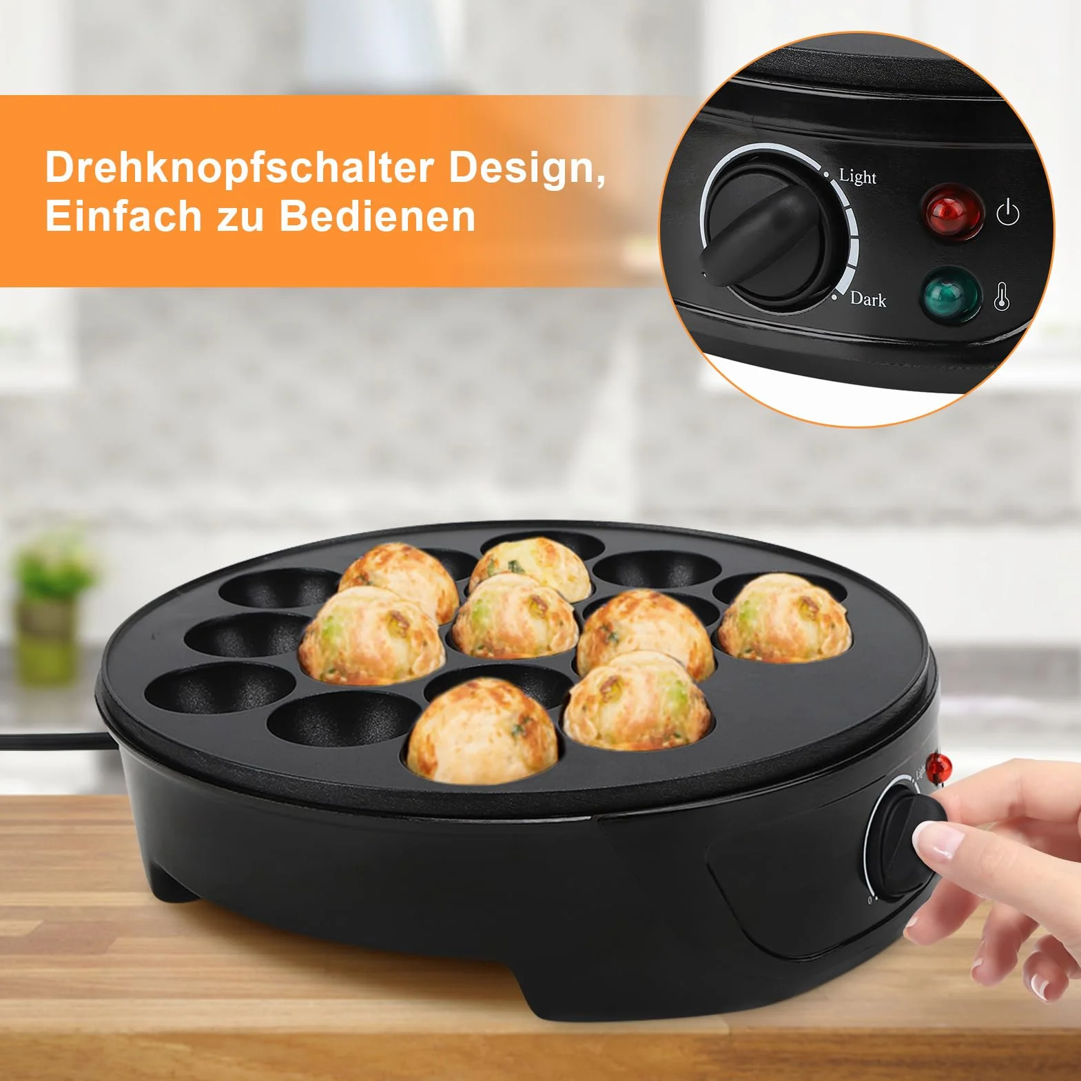 Takoyaki Pan Elettrico Takoyaki Maker 18 fori per produzione giapponese