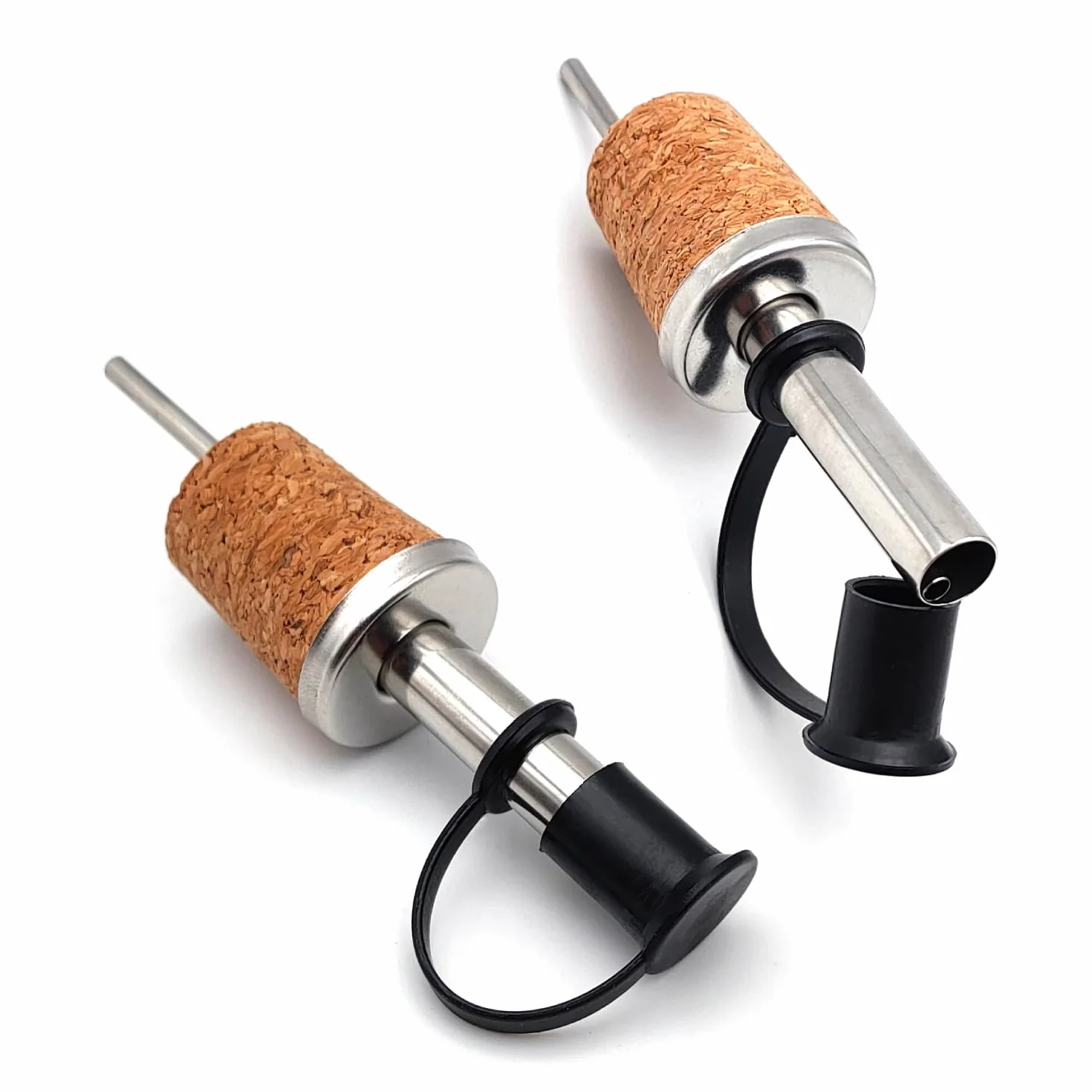 Dosatore Olio di Oliva Aceto Tappi Bottiglie con Versatore Salvagoccia - Apri e Chiudi – Anti Ossidazione - Porzionatore per Grappa, Rum, Whisky, Bevande (2)