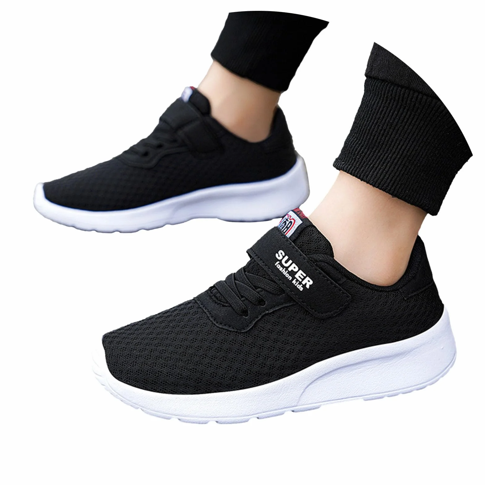 Scarpe da ginnastica per bambini, leggere, traspiranti, senza lacci, per ragazzi e ragazze, con suola flessibile, costruzione durevole, scarpe da corsa per bambini per attività scolastiche e