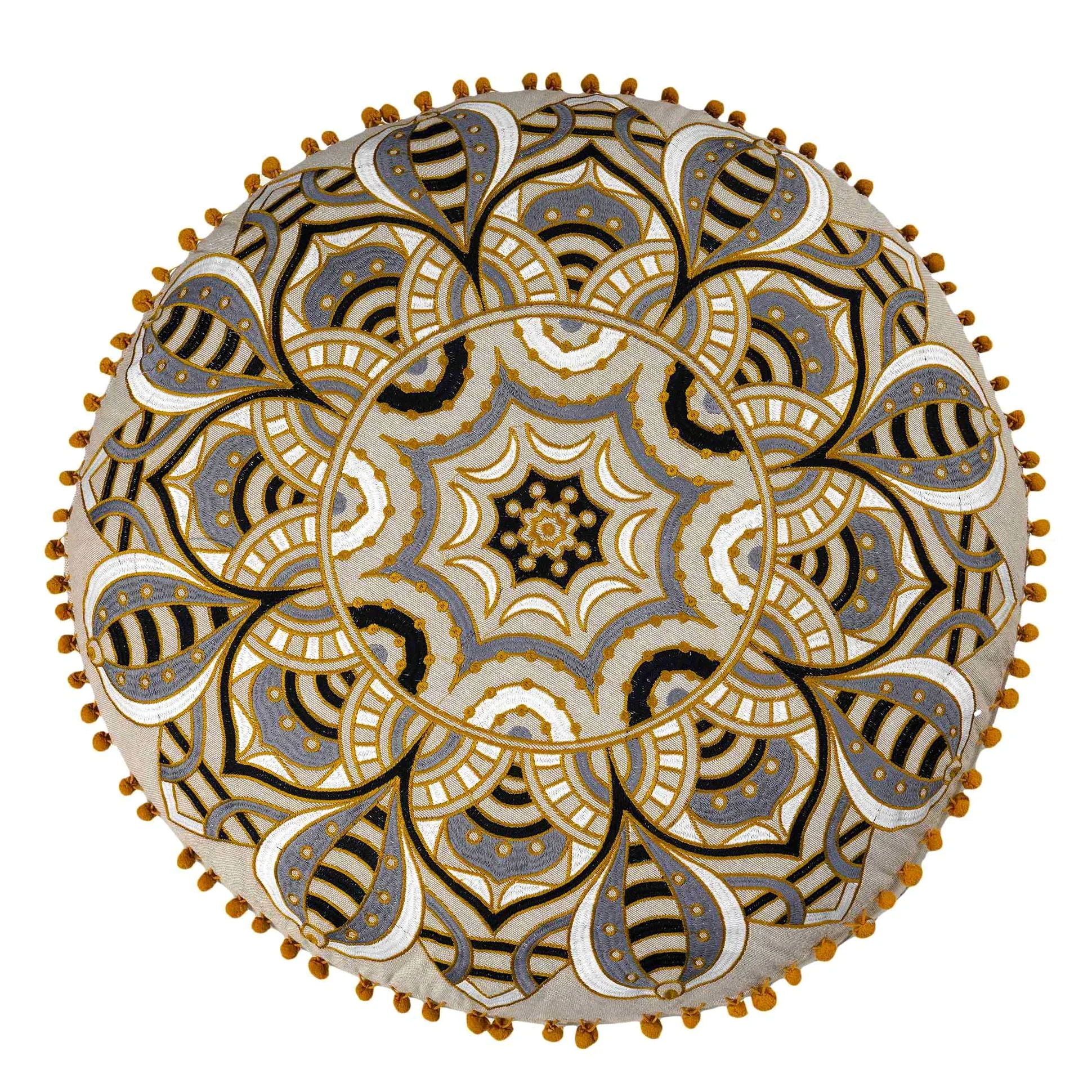 Sgabello marocchino imbottito, copertura ottomana, 60 x 20 cm, boho deco, per animali domestici, con decorazione artigianale, per meditazione, yoga e chic