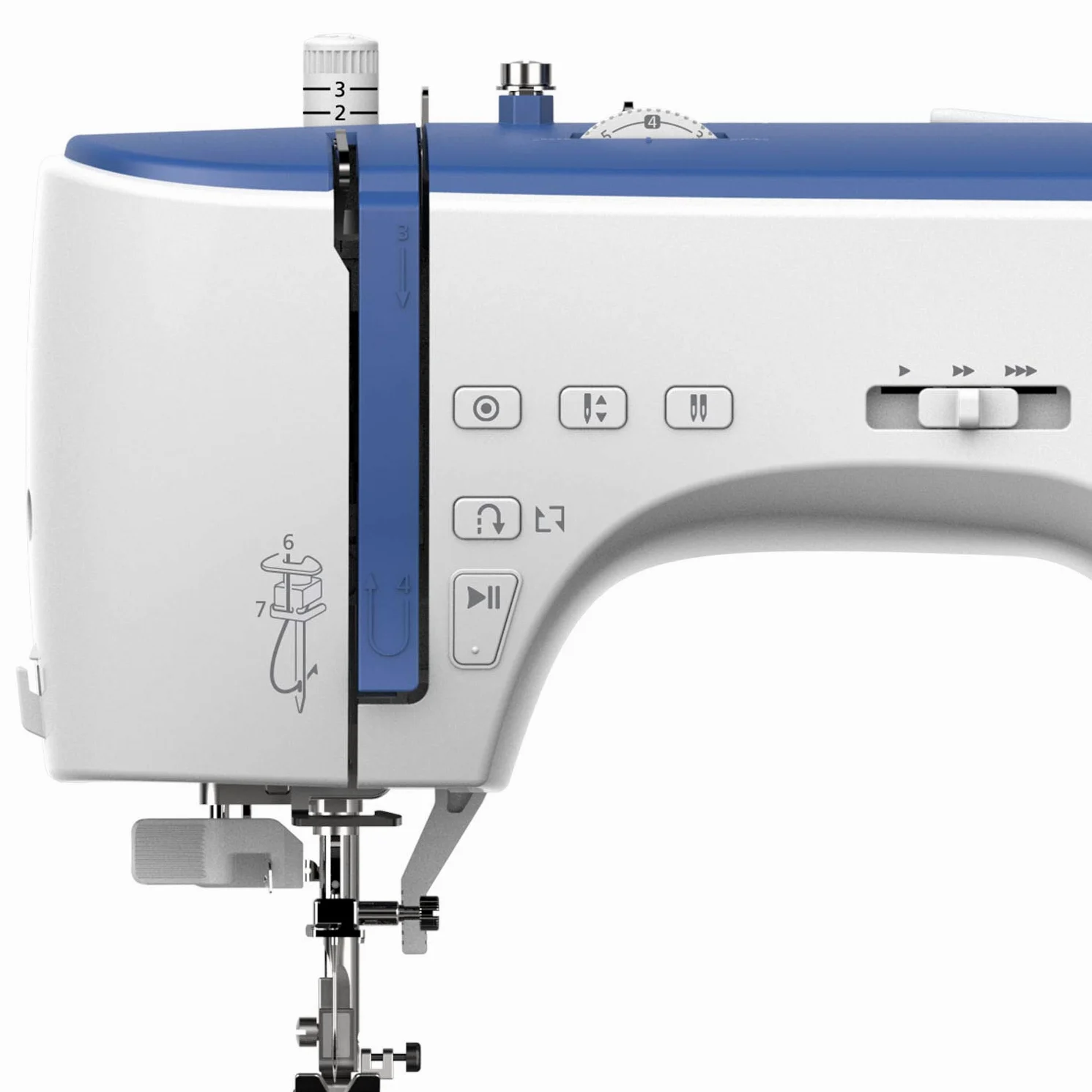 Necchi NC-103D Macchina per Cucire, Interno in pressofusione in Alluminio, scocca in ABS, Blu, Regular
