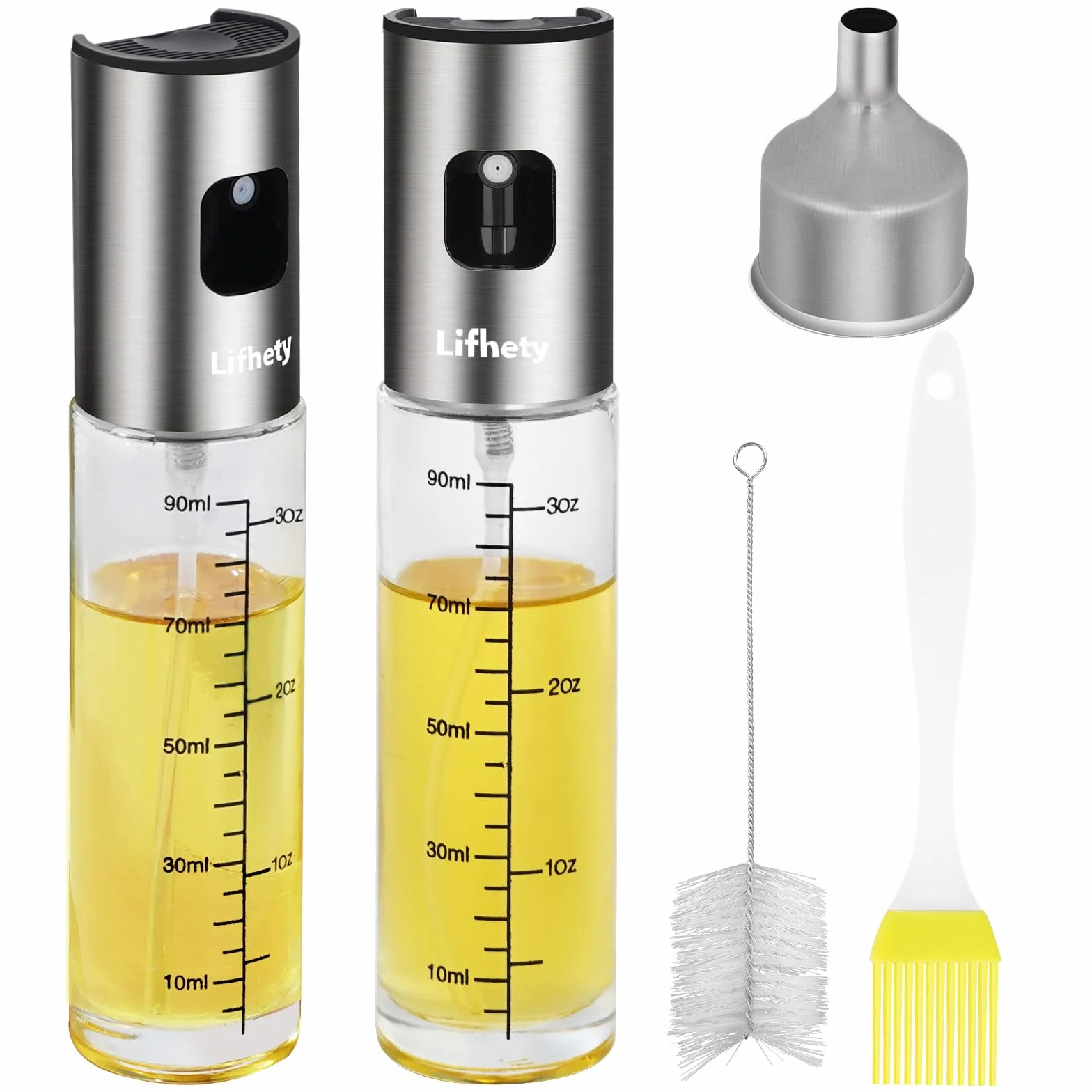 Spruzzatore Olio 2 Pezzi, Spruzzino Olio per Friggitrice Aria, Oliera Spray da Cucina
