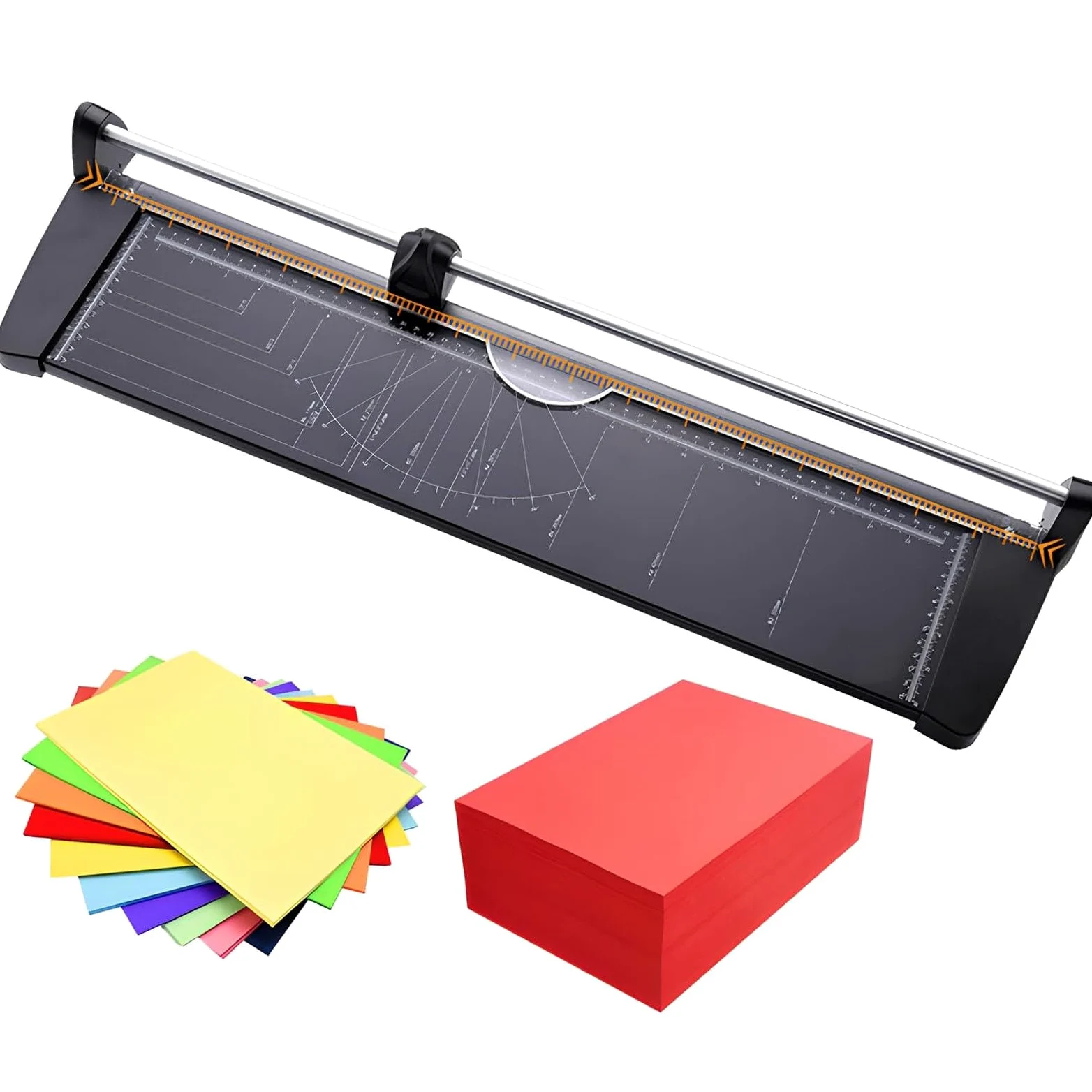 Taglierina manuale di precisione, taglierina rotativa con larghezza di taglio 60 cm, resistente per carta, cartoncino, PVC, scrapbooking
