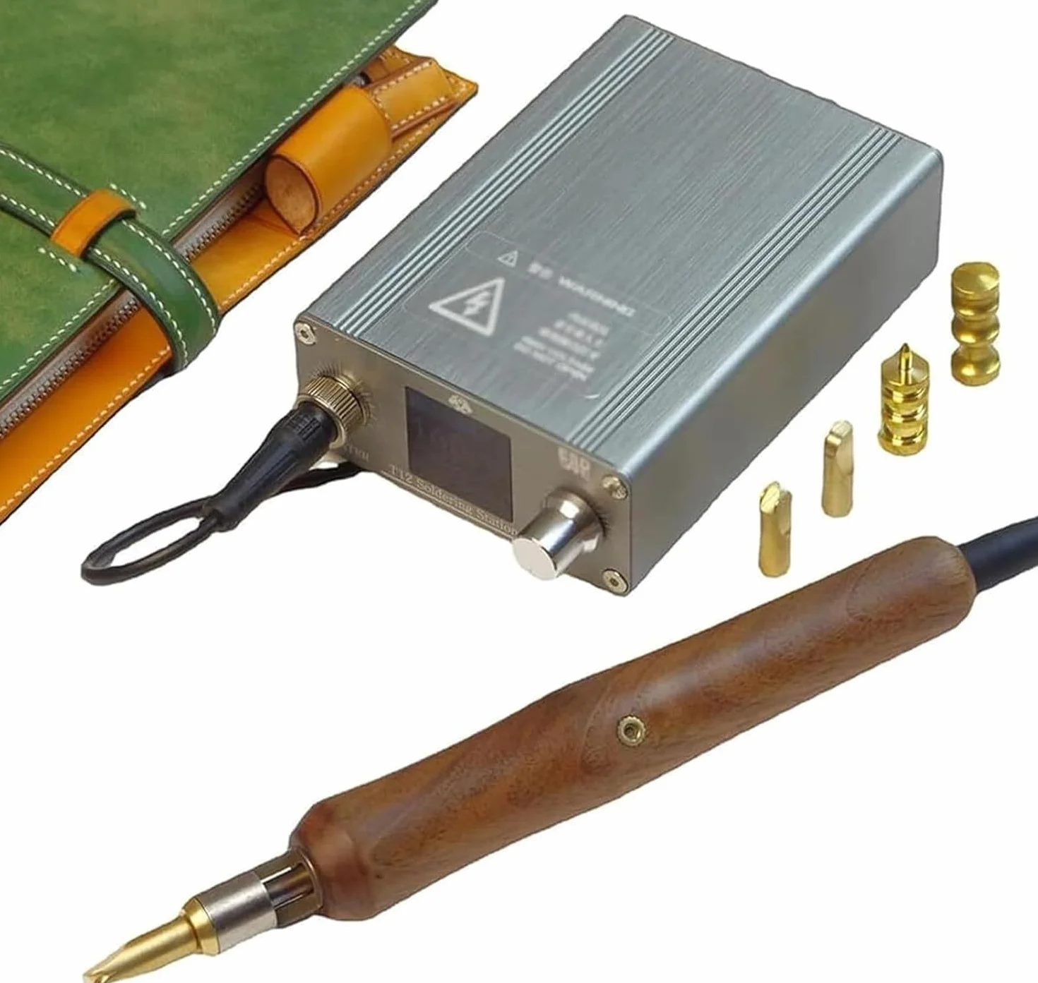 Macchina per La Cordonatura del Bordo in Pelle Calda Macchina da Stiro Elettrica per Bordi in Pelle con 14 Teste Calde Rimovibili Display A LED 80-480 °c Temperatura Regolabile