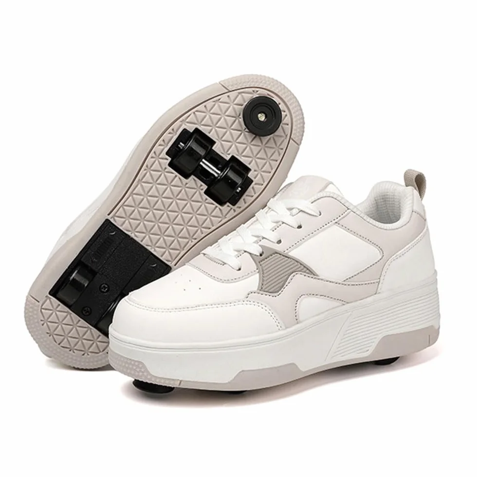 ENEN Sportive Scarpe da Skateboard 4 Ruote con Freno per Bambina e Bambino